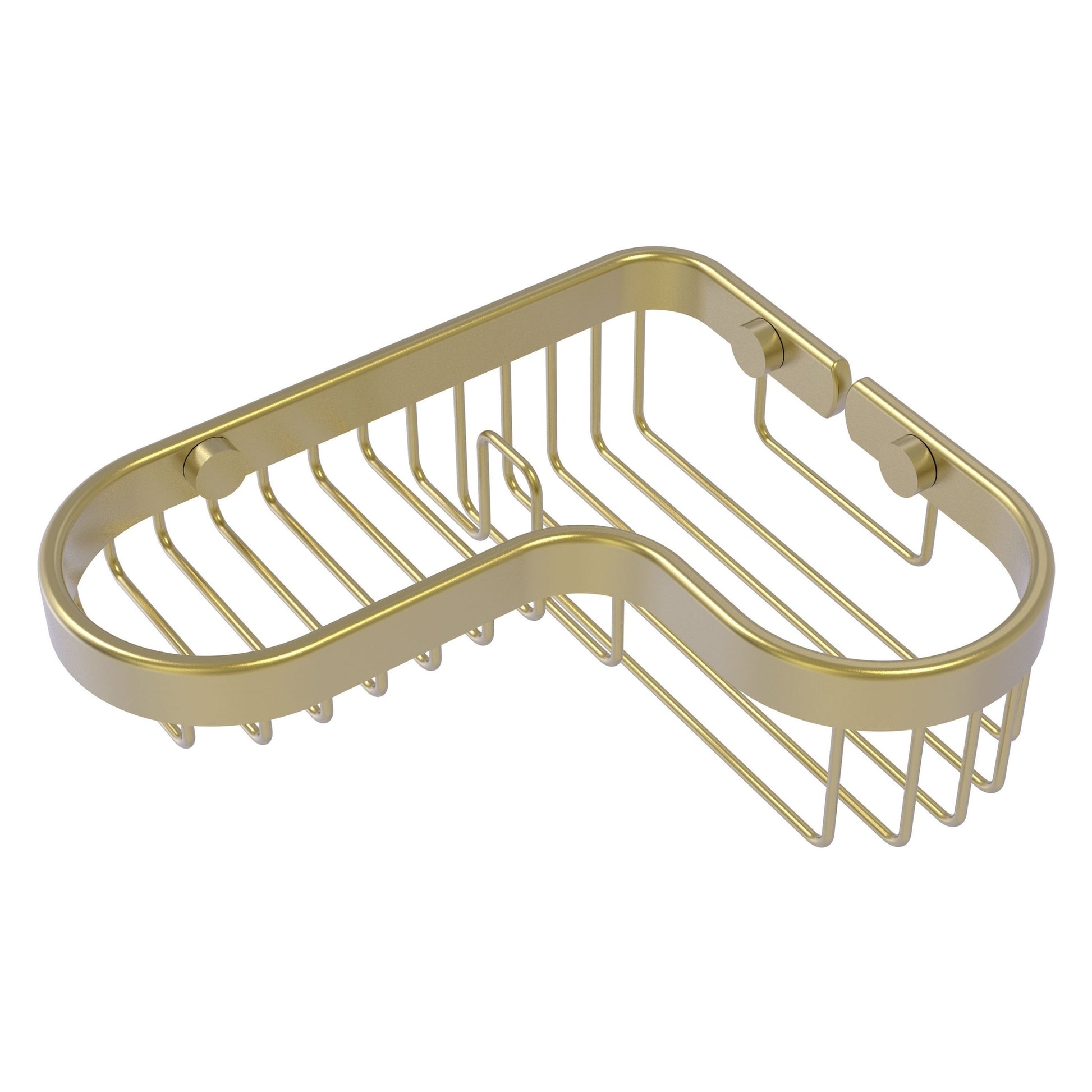 Allied Brass BSK-225LA 8.75" x 7.4" Satin Brass Solid Brass Corner Combination Shower Basket
