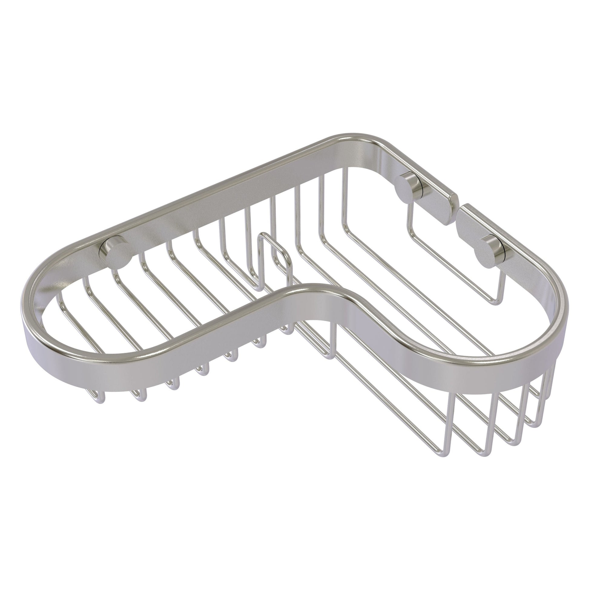 Allied Brass BSK-225LA 8.75" x 7.4" Satin Nickel Solid Brass Corner Combination Shower Basket