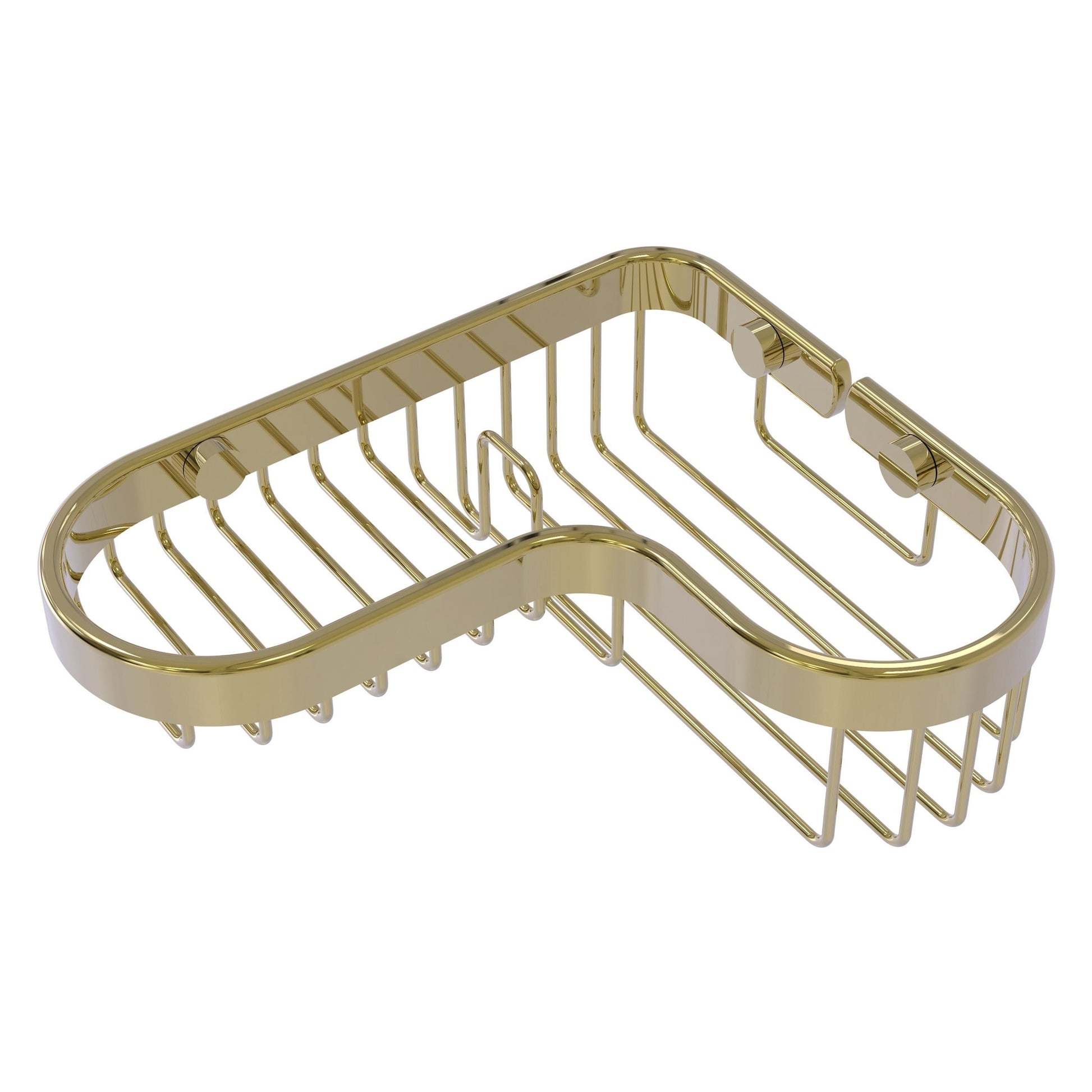 Allied Brass BSK-225LA 8.75" x 7.4" Unlacquered Brass Solid Brass Corner Combination Shower Basket