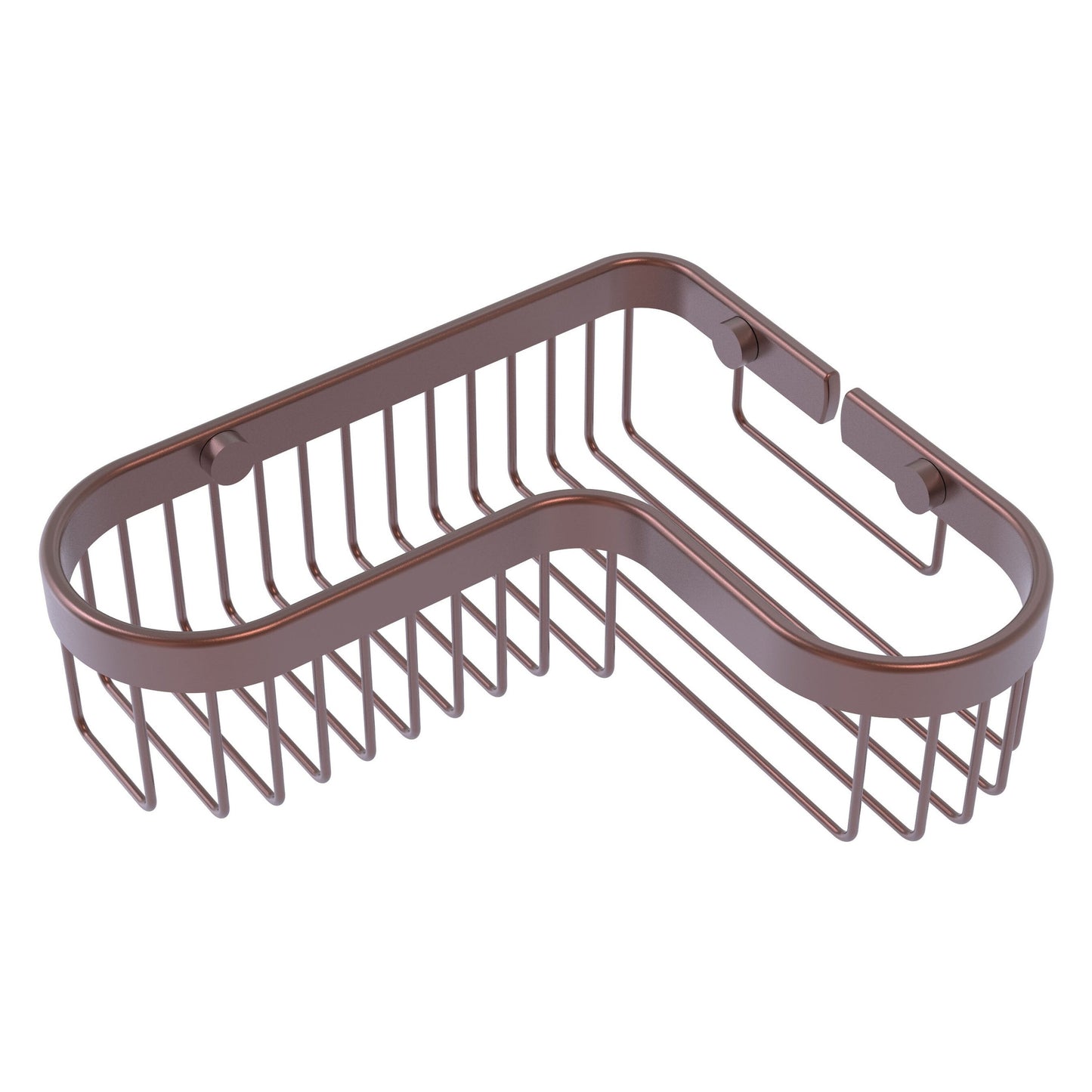 Allied Brass BSK-250LA 9.75" x 8.5" Antique Copper Solid Brass Corner Toiletry Shower Basket