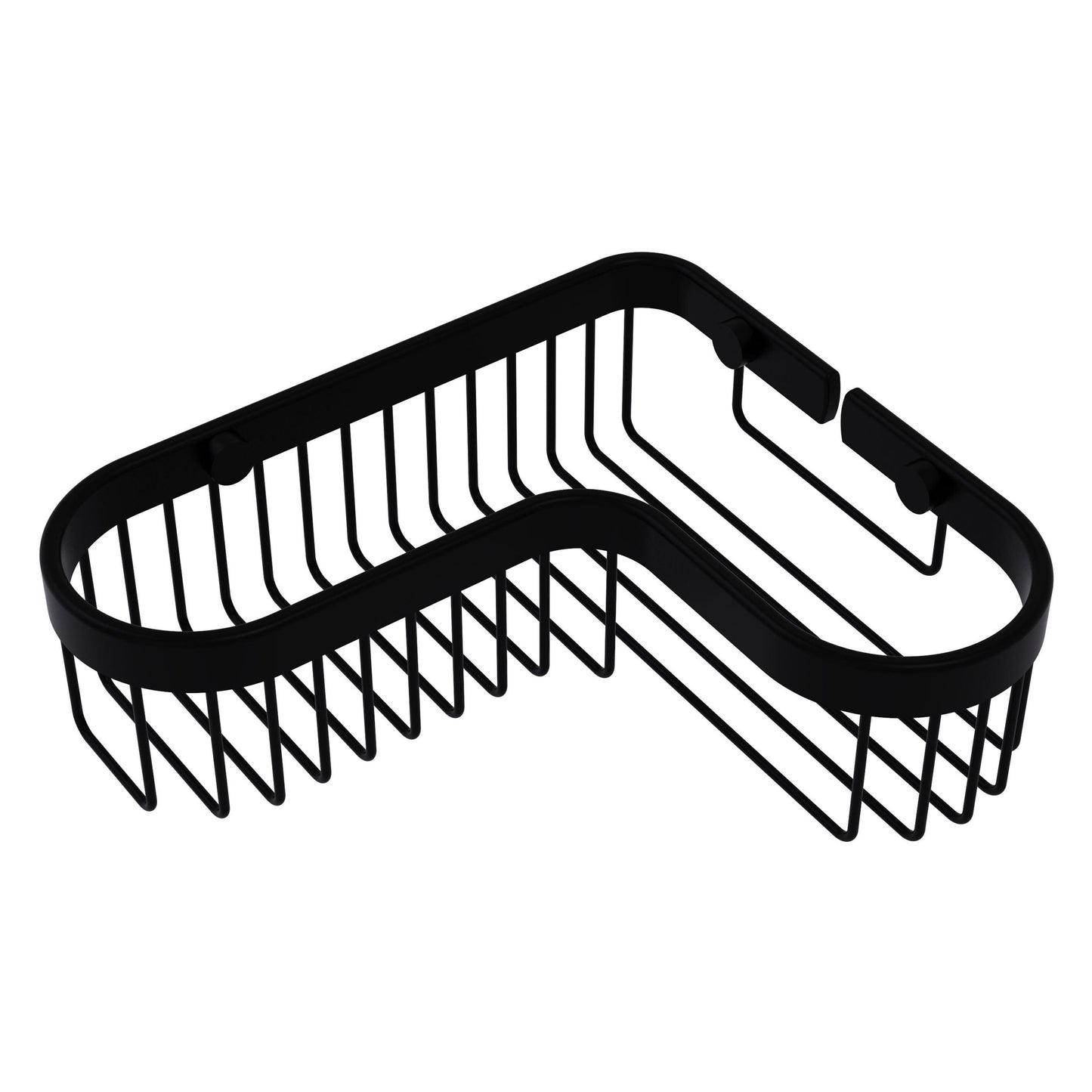 Allied Brass BSK-250LA 9.75" x 8.5" Matte Black Solid Brass Corner Toiletry Shower Basket