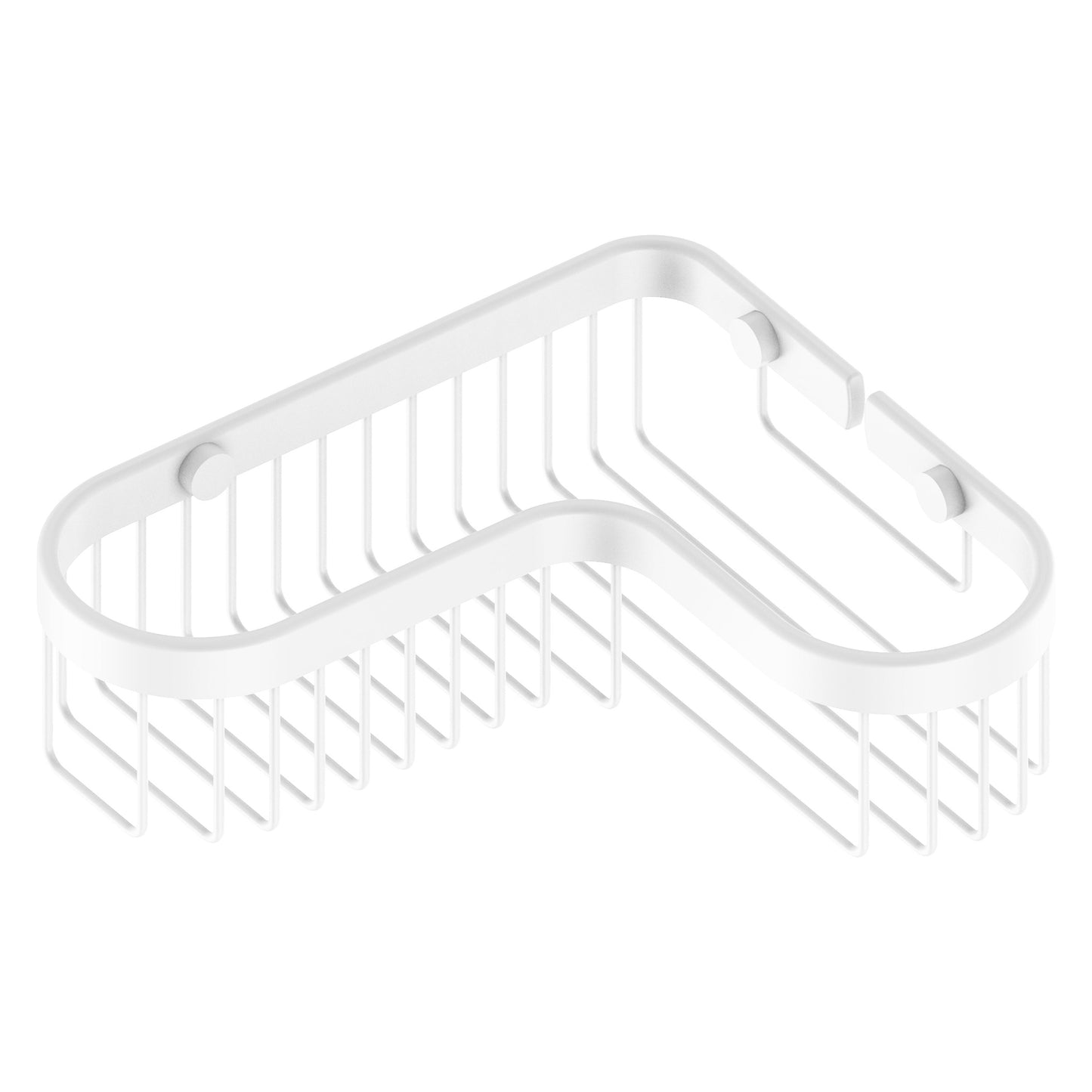 Allied Brass BSK-250LA 9.75" x 8.5" Matte White Solid Brass Corner Toiletry Shower Basket