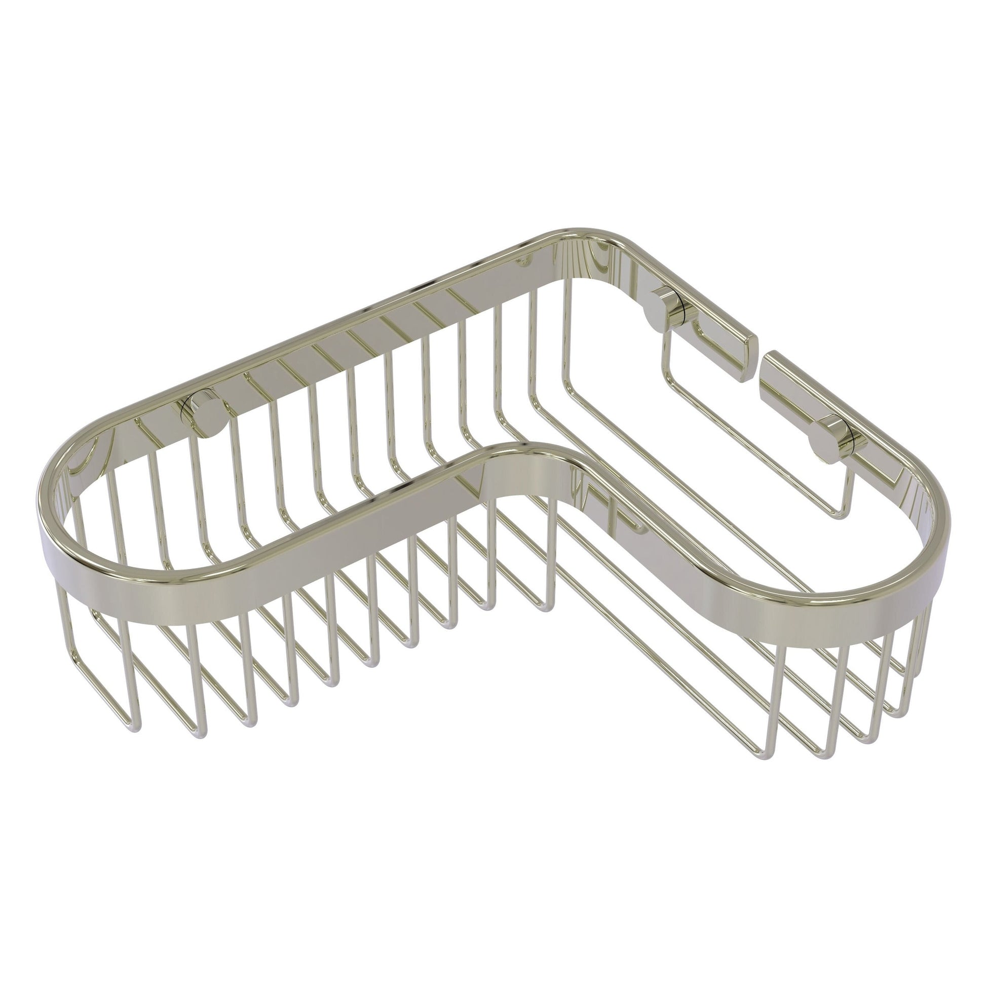 Allied Brass BSK-250LA 9.75" x 8.5" Polished Nickel Solid Brass Corner Toiletry Shower Basket