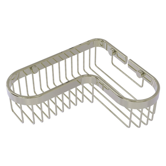 Allied Brass BSK-250LA 9.75" x 8.5" Polished Nickel Solid Brass Corner Toiletry Shower Basket