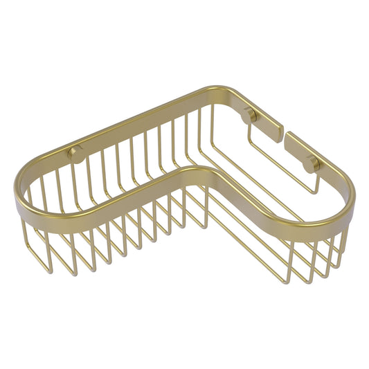 Allied Brass BSK-250LA 9.75" x 8.5" Satin Brass Solid Brass Corner Toiletry Shower Basket
