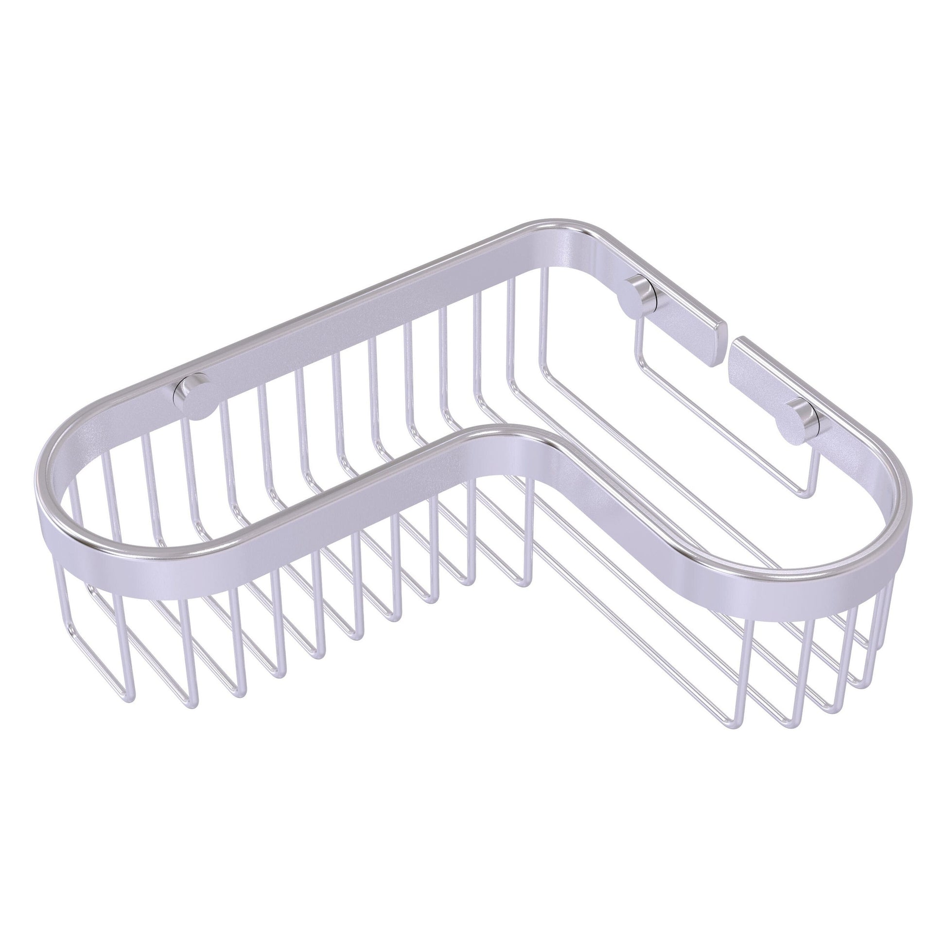 Allied Brass BSK-250LA 9.75" x 8.5" Satin Chrome Solid Brass Corner Toiletry Shower Basket