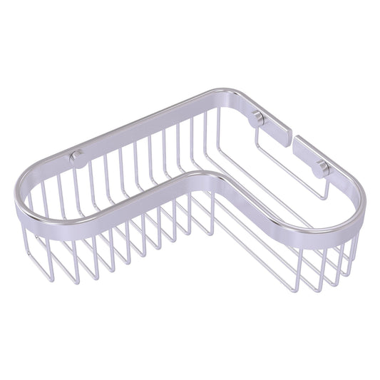 Allied Brass BSK-250LA 9.75" x 8.5" Satin Chrome Solid Brass Corner Toiletry Shower Basket