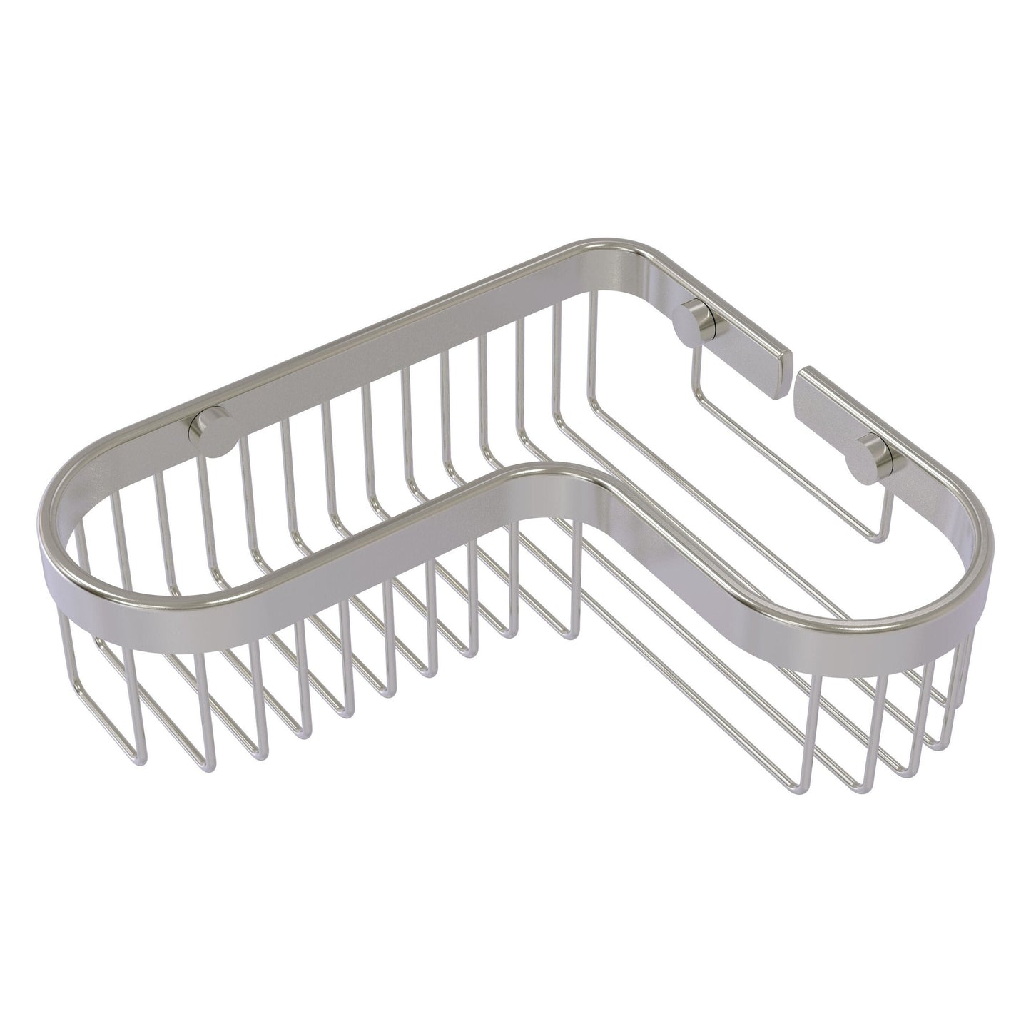 Allied Brass BSK-250LA 9.75" x 8.5" Satin Nickel Solid Brass Corner Toiletry Shower Basket