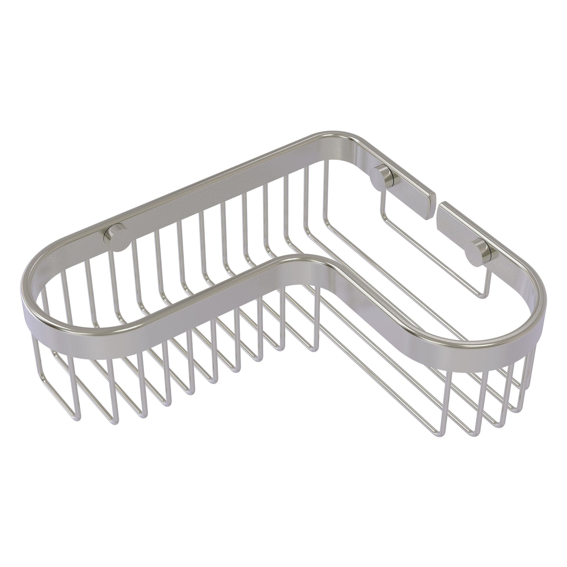 Allied Brass BSK-250LA 9.75" x 8.5" Satin Nickel Solid Brass Corner Toiletry Shower Basket
