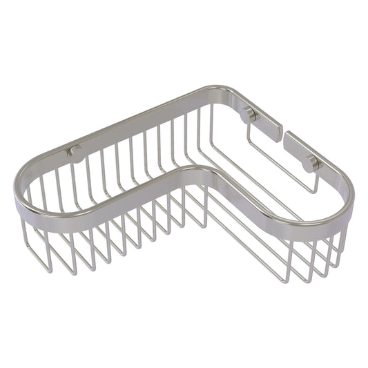 Allied Brass BSK-250LA 9.75" x 8.5" Satin Nickel Solid Brass Corner Toiletry Shower Basket