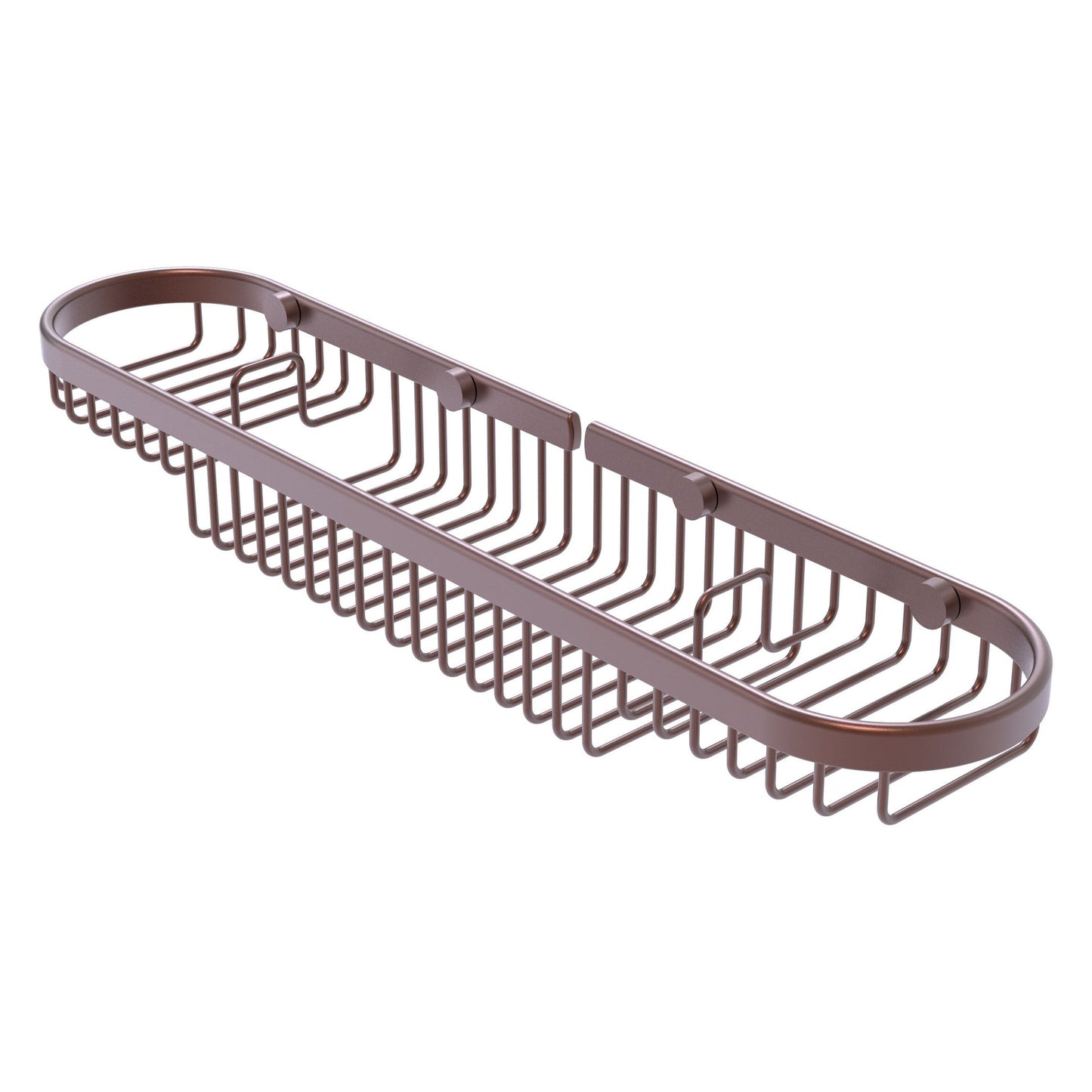 Allied Brass BSK-275LA 18.75" x 4.125" Antique Copper Solid Brass Oval Combination Shower Basket