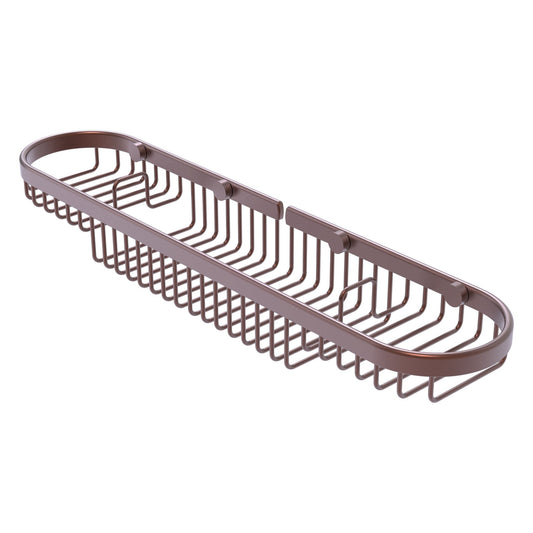 Allied Brass BSK-275LA 18.75" x 4.125" Antique Copper Solid Brass Oval Combination Shower Basket