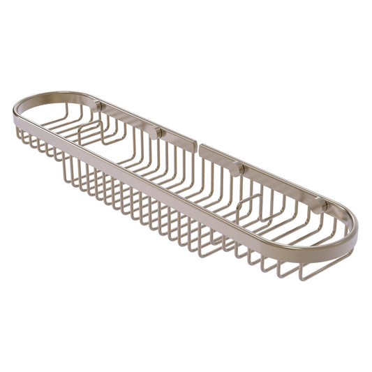 Allied Brass BSK-275LA 18.75" x 4.125" Antique Pewter Solid Brass Oval Combination Shower Basket