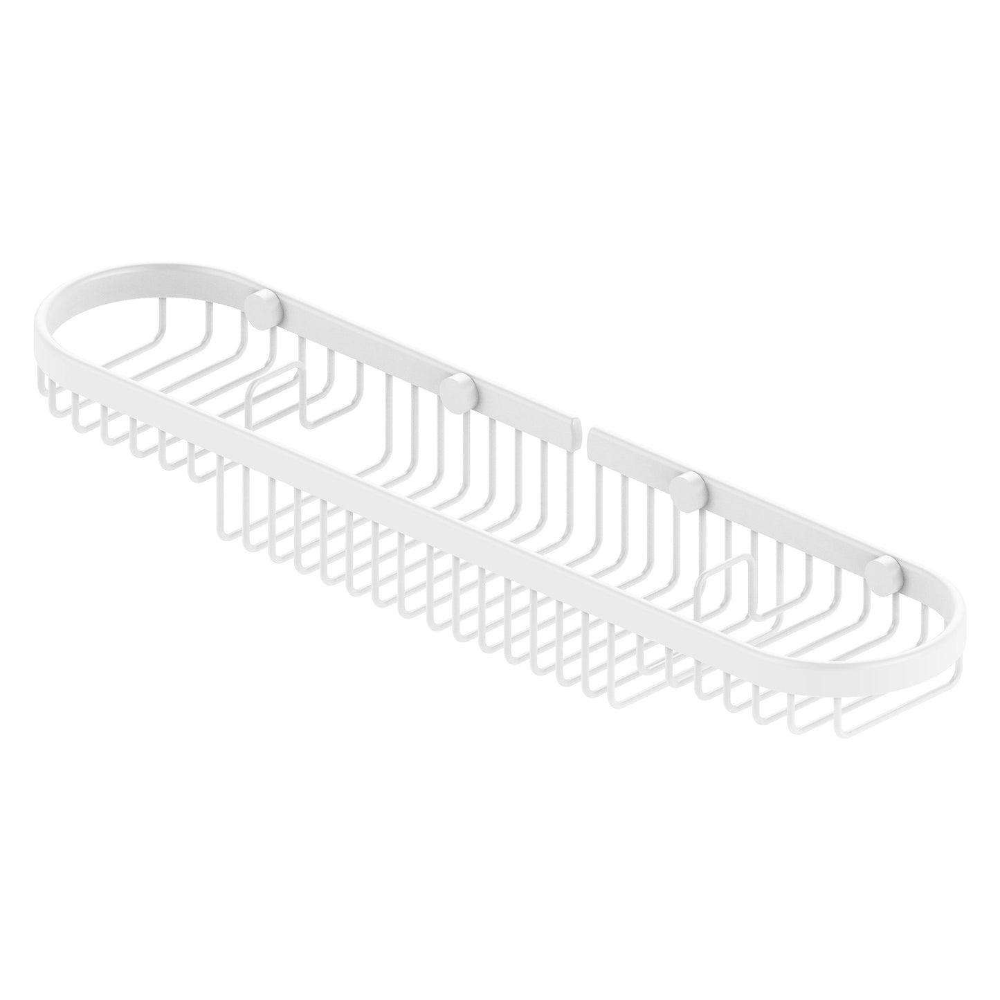Allied Brass BSK-275LA 18.75" x 4.125" Matte White Solid Brass Oval Combination Shower Basket