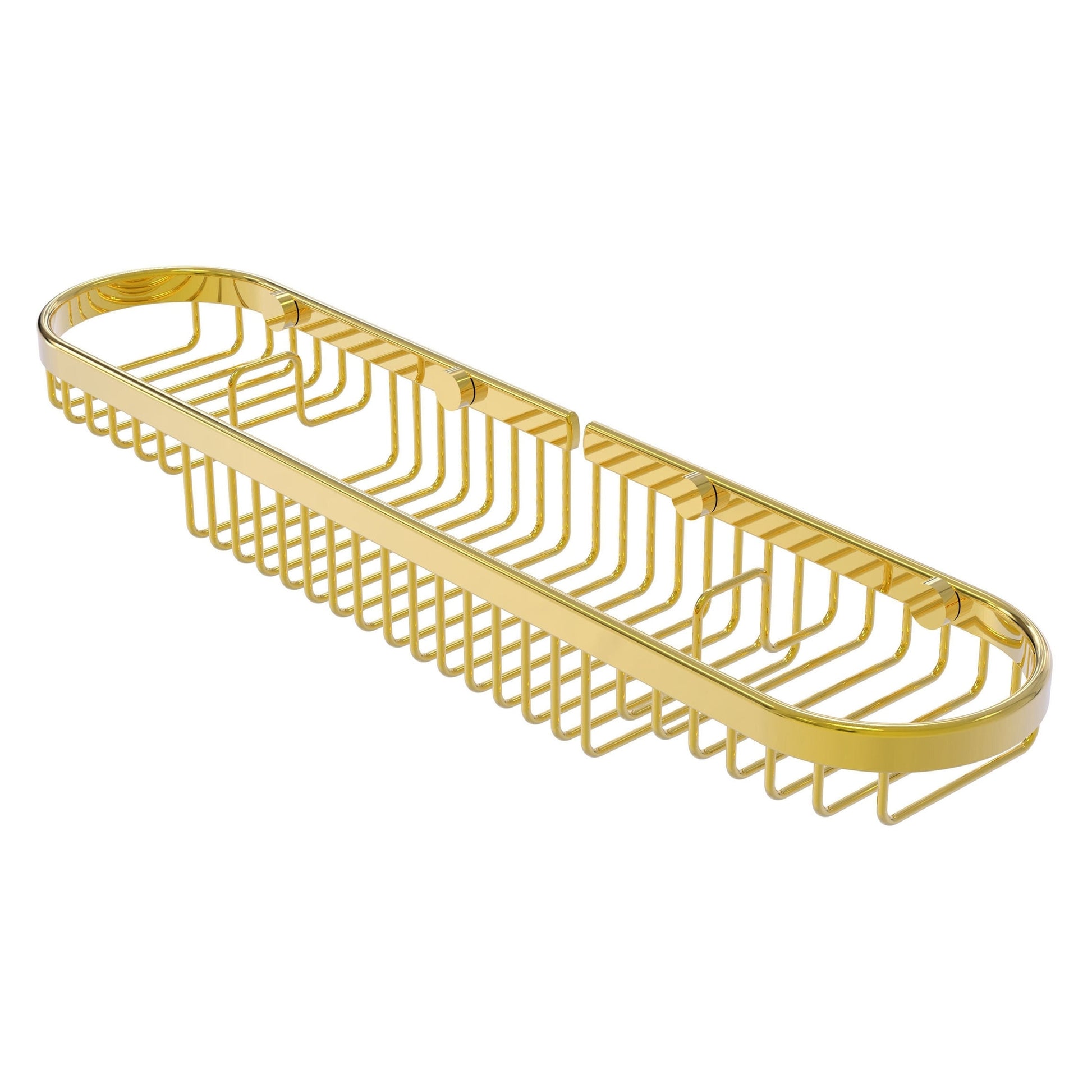 Allied Brass BSK-275LA 18.75" x 4.125" Polished Brass Solid Brass Oval Combination Shower Basket