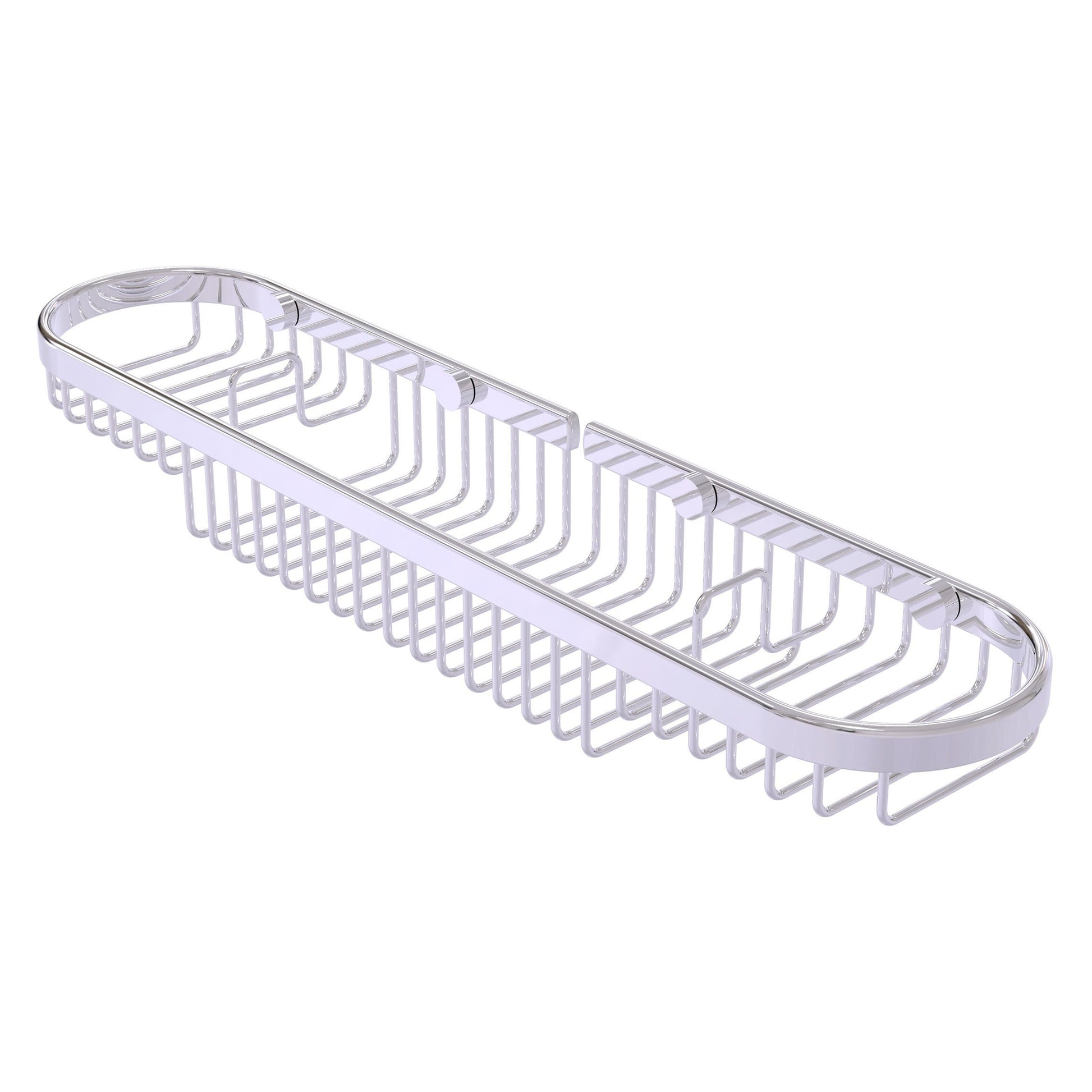 Allied Brass BSK-275LA 18.75" x 4.125" Polished Chrome Solid Brass Oval Combination Shower Basket