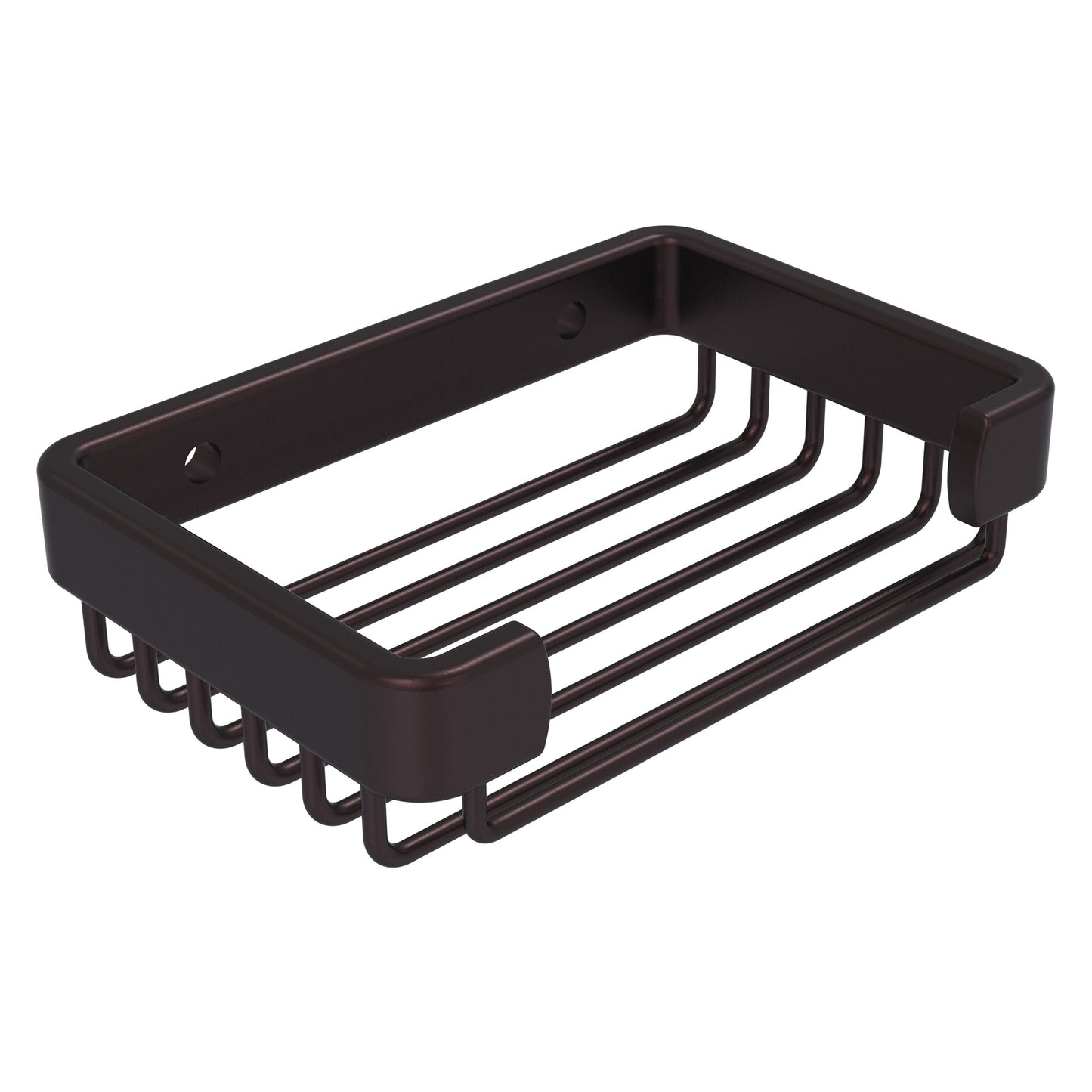 Allied Brass BSK-30SR 5.2" x 3.5" Antique Bronze Solid Brass Rectangular Soap Basket