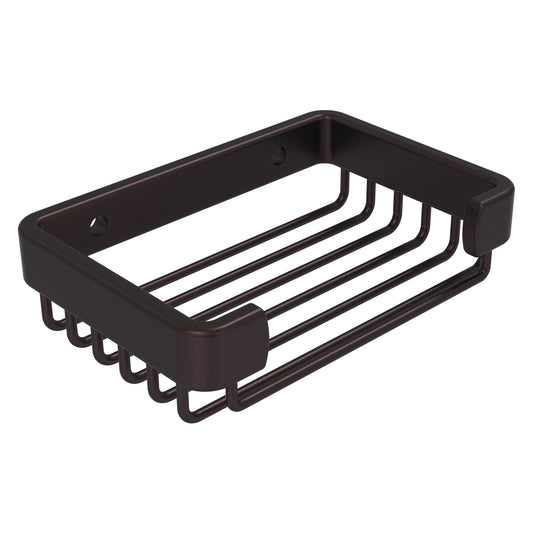 Allied Brass BSK-30SR 5.2" x 3.5" Antique Bronze Solid Brass Rectangular Soap Basket
