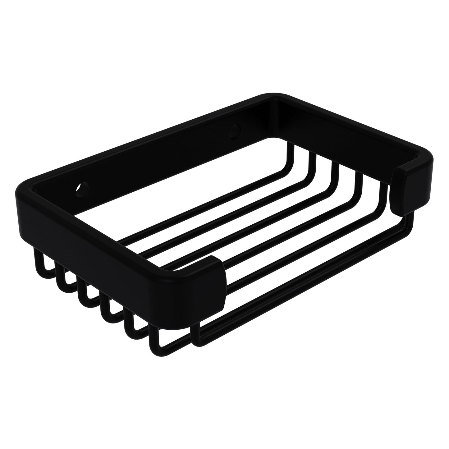 Allied Brass BSK-30SR 5.2" x 3.5" Matte Black Solid Brass Rectangular Soap Basket