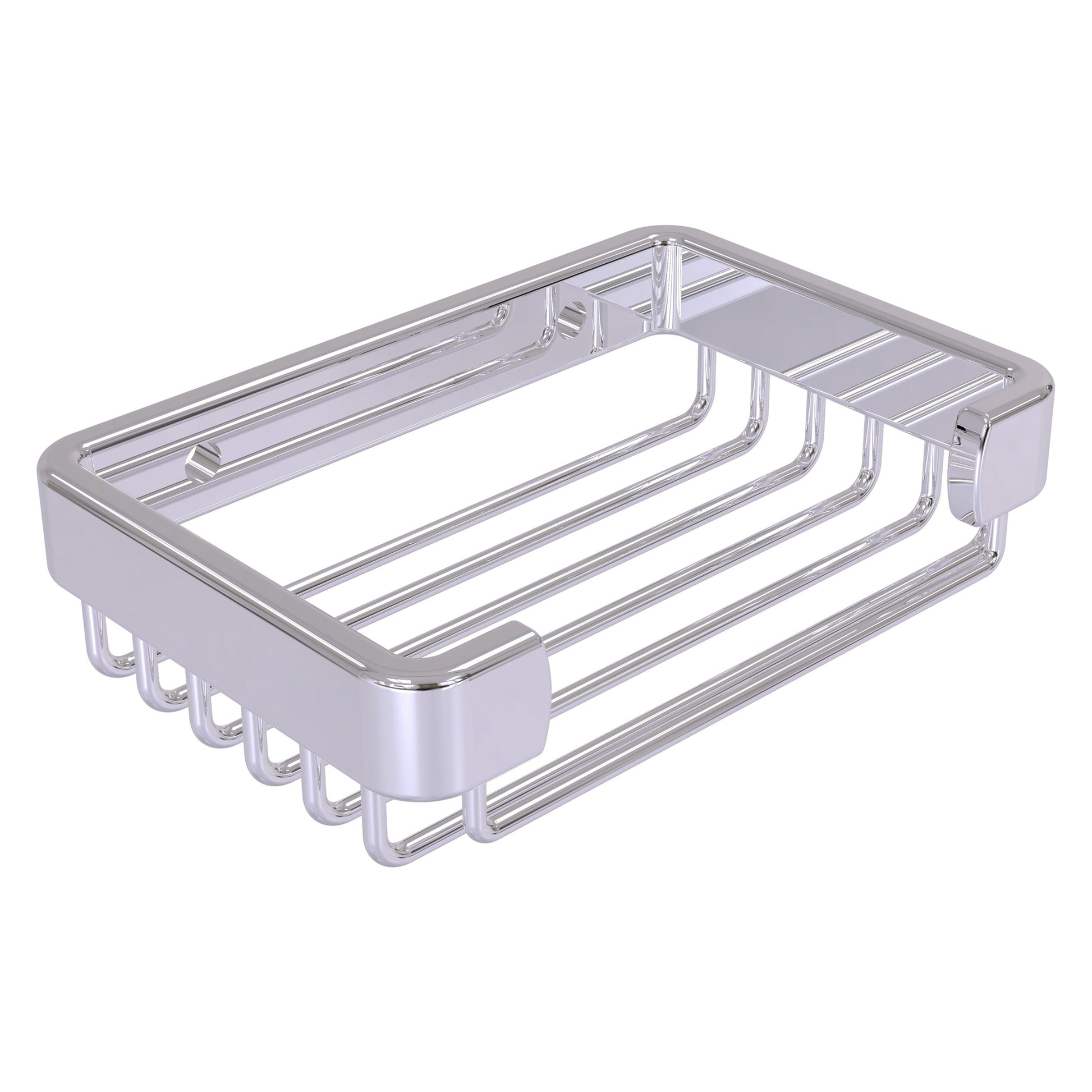 Allied Brass BSK-30SR 5.2" x 3.5" Polished Chrome Solid Brass Rectangular Soap Basket