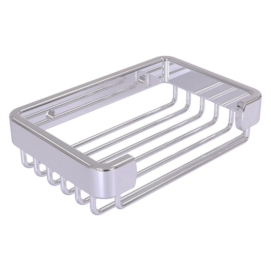 Allied Brass BSK-30SR 5.2" x 3.5" Polished Chrome Solid Brass Rectangular Soap Basket