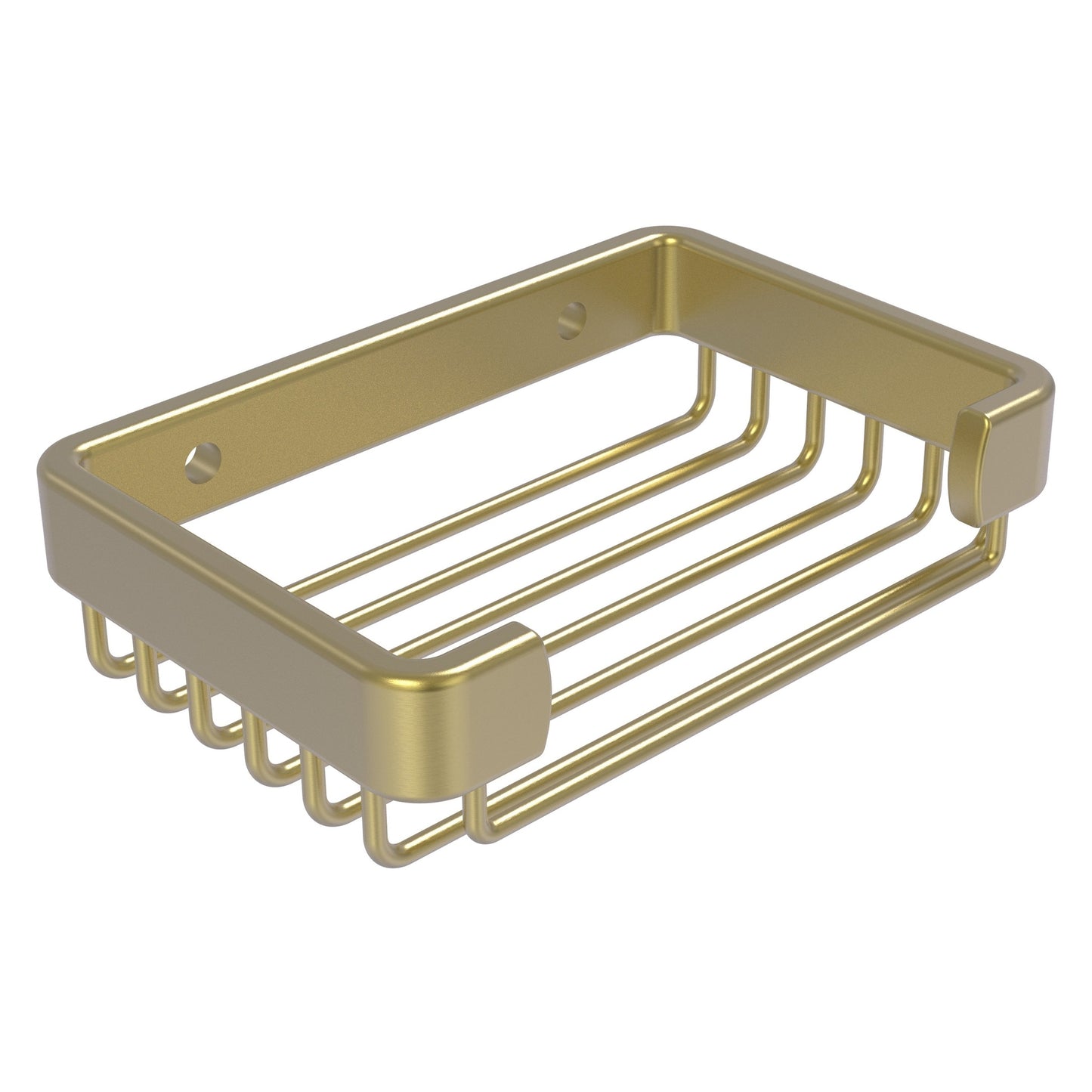 Allied Brass BSK-30SR 5.2" x 3.5" Satin Brass Solid Brass Rectangular Soap Basket