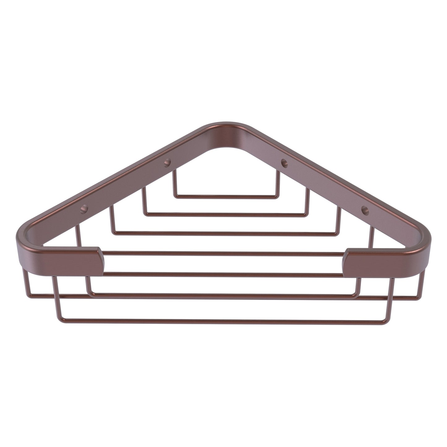 Allied Brass BSK-50ST 9.8" x 6.2" Antique Copper Solid Brass Toiletry Corner Shower Basket