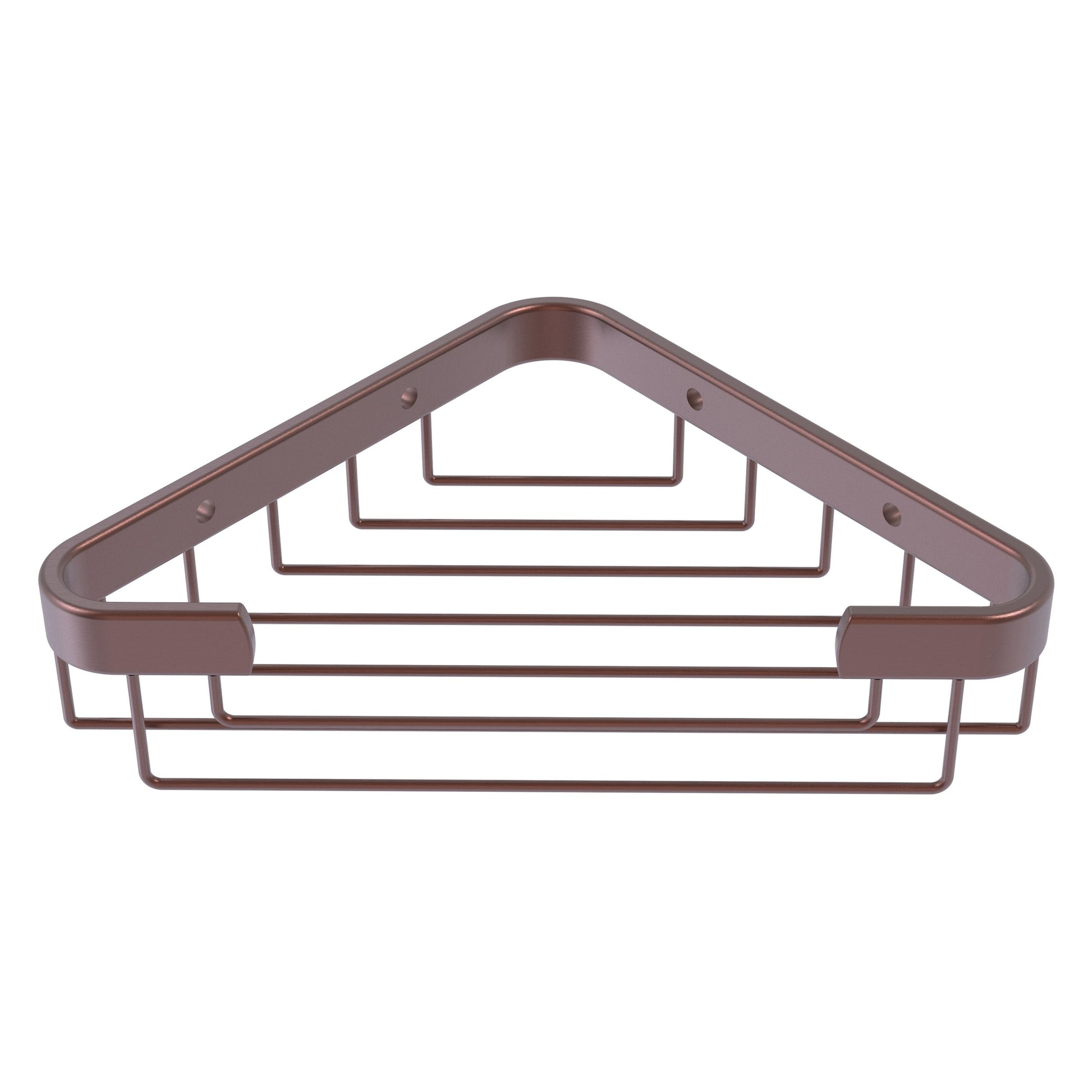 Allied Brass BSK-50ST 9.8" x 6.2" Antique Copper Solid Brass Toiletry Corner Shower Basket