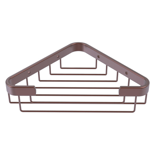 Allied Brass BSK-50ST 9.8" x 6.2" Antique Copper Solid Brass Toiletry Corner Shower Basket