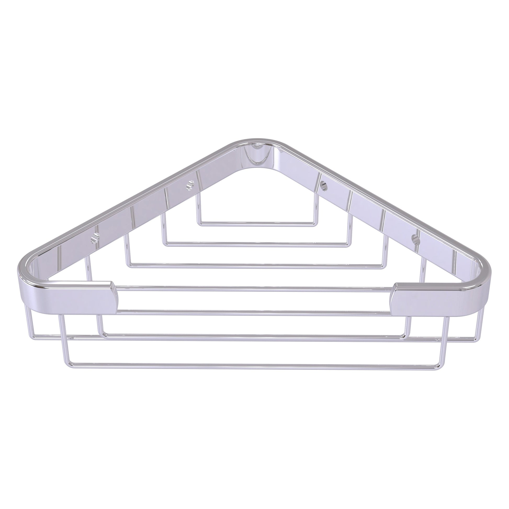 Allied Brass BSK-50ST 9.8" x 6.2" Polished Chrome Solid Brass Toiletry Corner Shower Basket