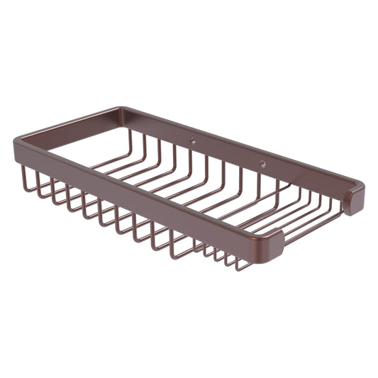 Allied Brass BSK-60SR 10.5" x 4.8" Antique Copper Solid Brass Rectangular Combination Shower Basket