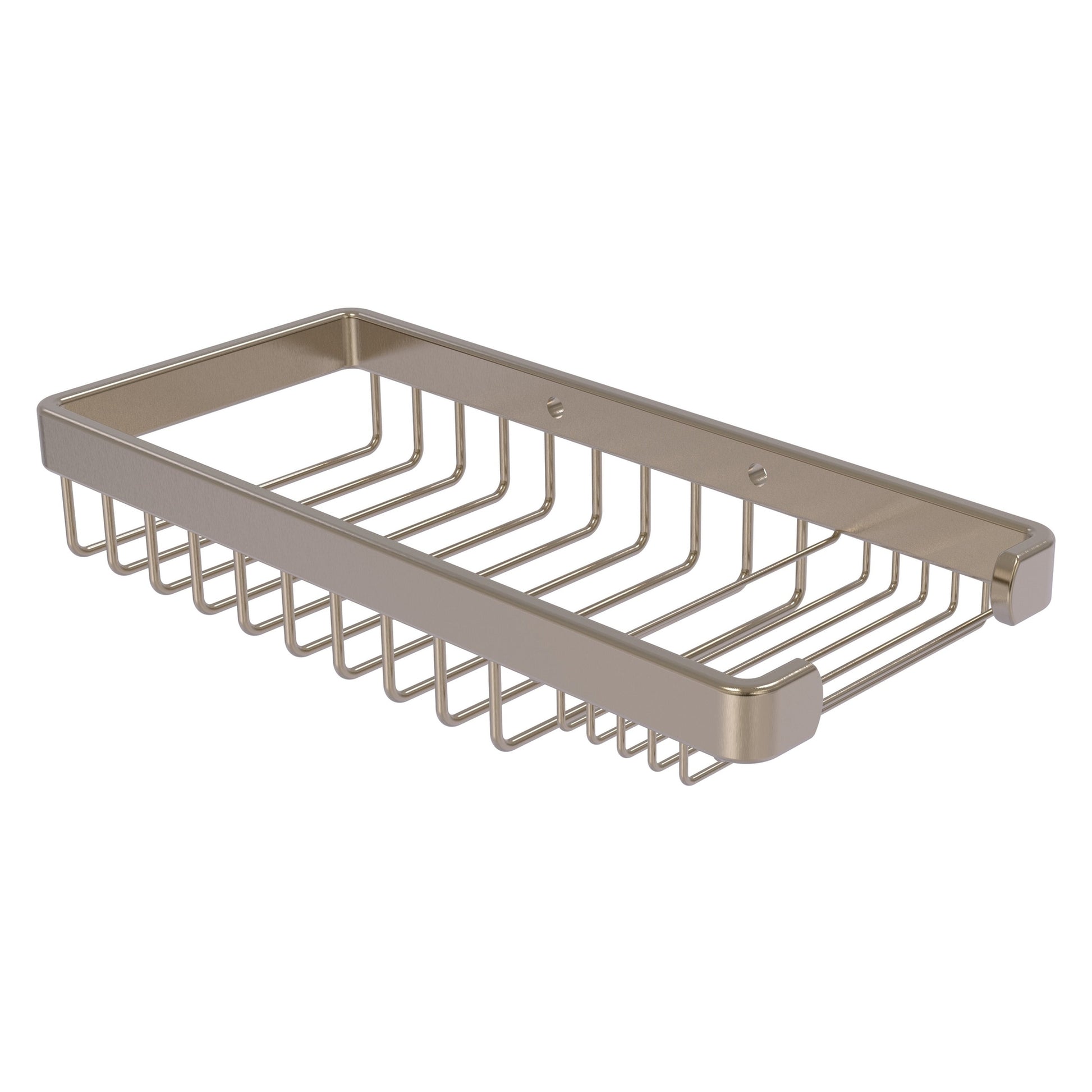 Allied Brass BSK-60SR 10.5" x 4.8" Antique Pewter Solid Brass Rectangular Combination Shower Basket