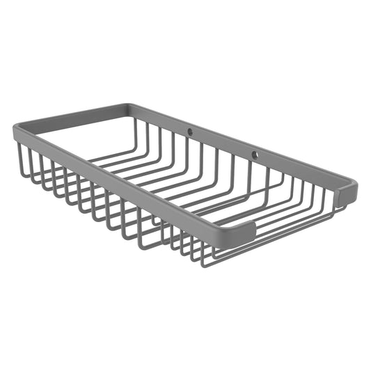 Allied Brass BSK-60SR 10.5" x 4.8" Matte Gray Solid Brass Rectangular Combination Shower Basket