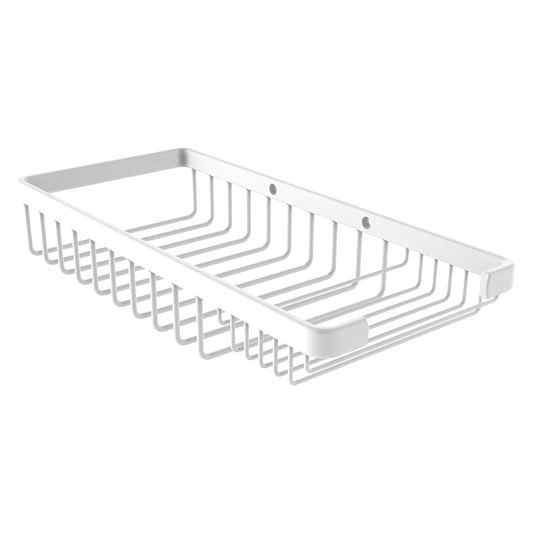 Allied Brass BSK-60SR 10.5" x 4.8" Matte White Solid Brass Rectangular Combination Shower Basket