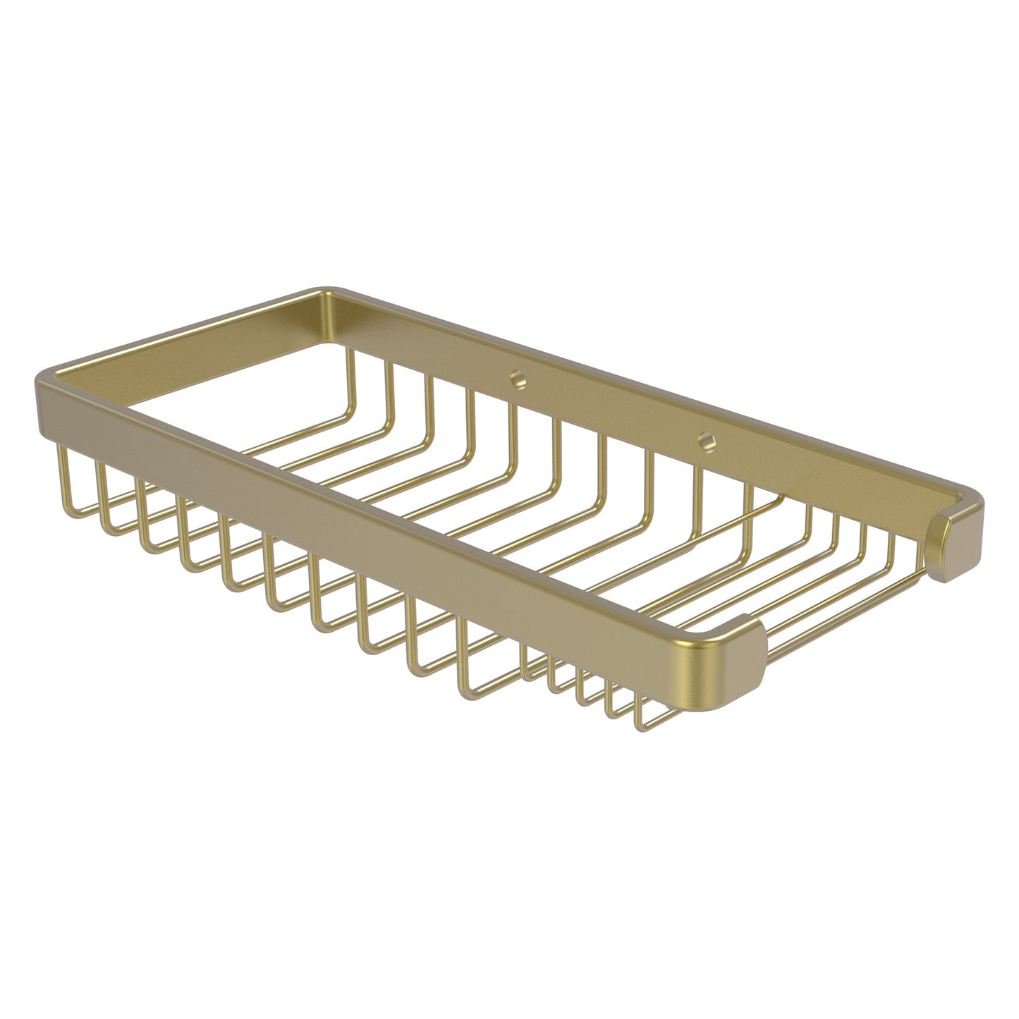 Allied Brass BSK-60SR 10.5" x 4.8" Satin Brass Solid Brass Rectangular Combination Shower Basket
