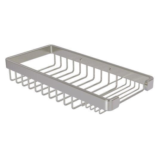 Allied Brass BSK-60SR 10.5" x 4.8" Satin Nickel Solid Brass Rectangular Combination Shower Basket