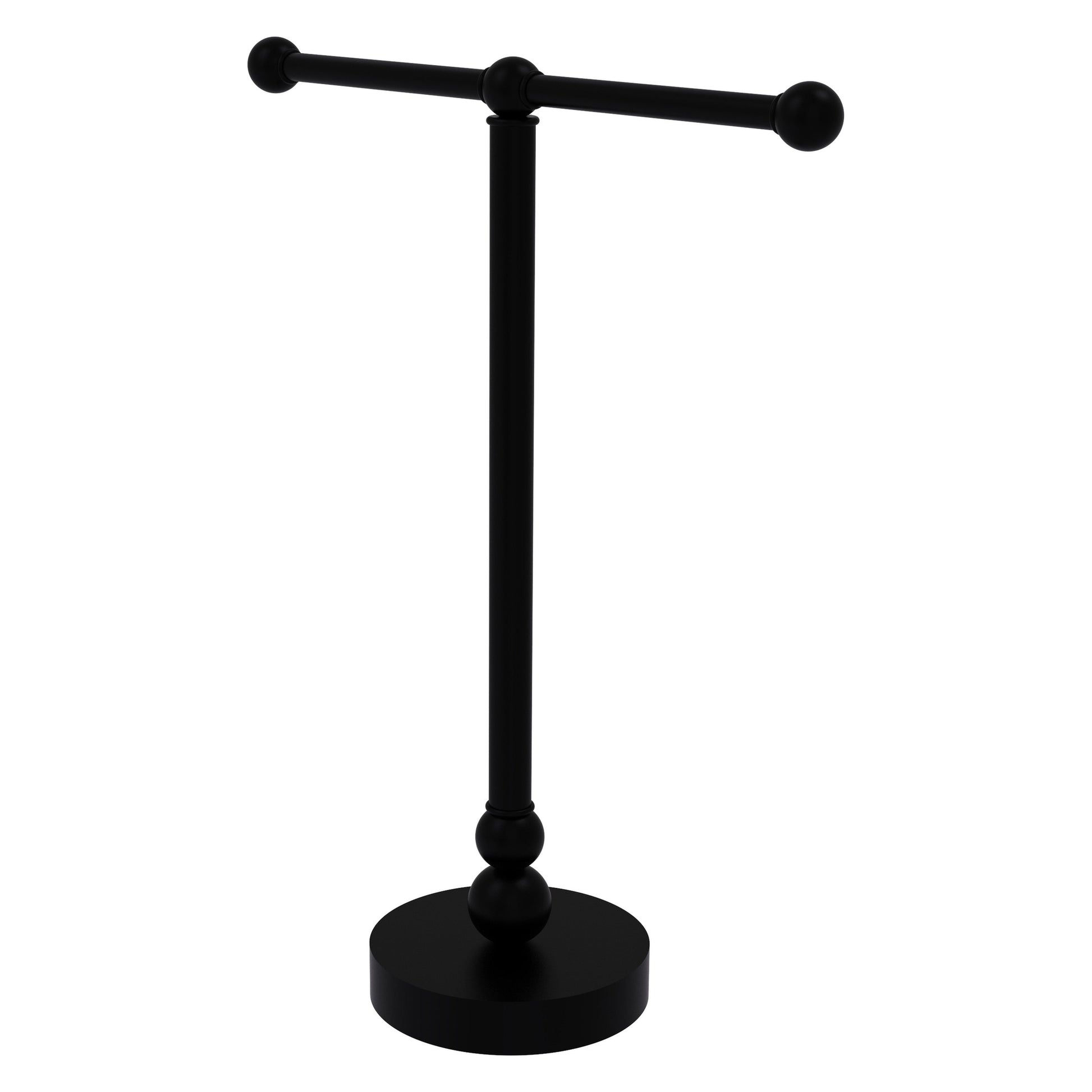 Allied Brass Bolero 14.5" x 14" Matte Black Solid Brass Vanity Top 2-Arm Guest Towel Holder