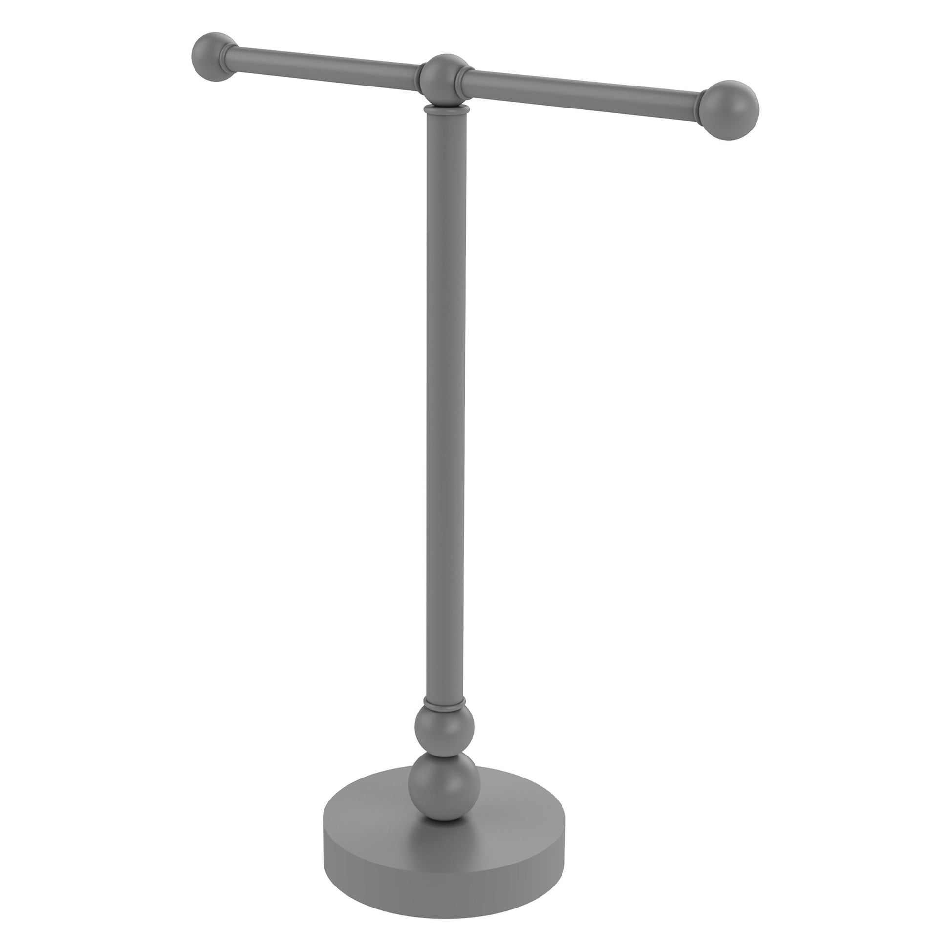 Allied Brass Bolero 14.5" x 14" Matte Gray Solid Brass Vanity Top 2-Arm Guest Towel Holder