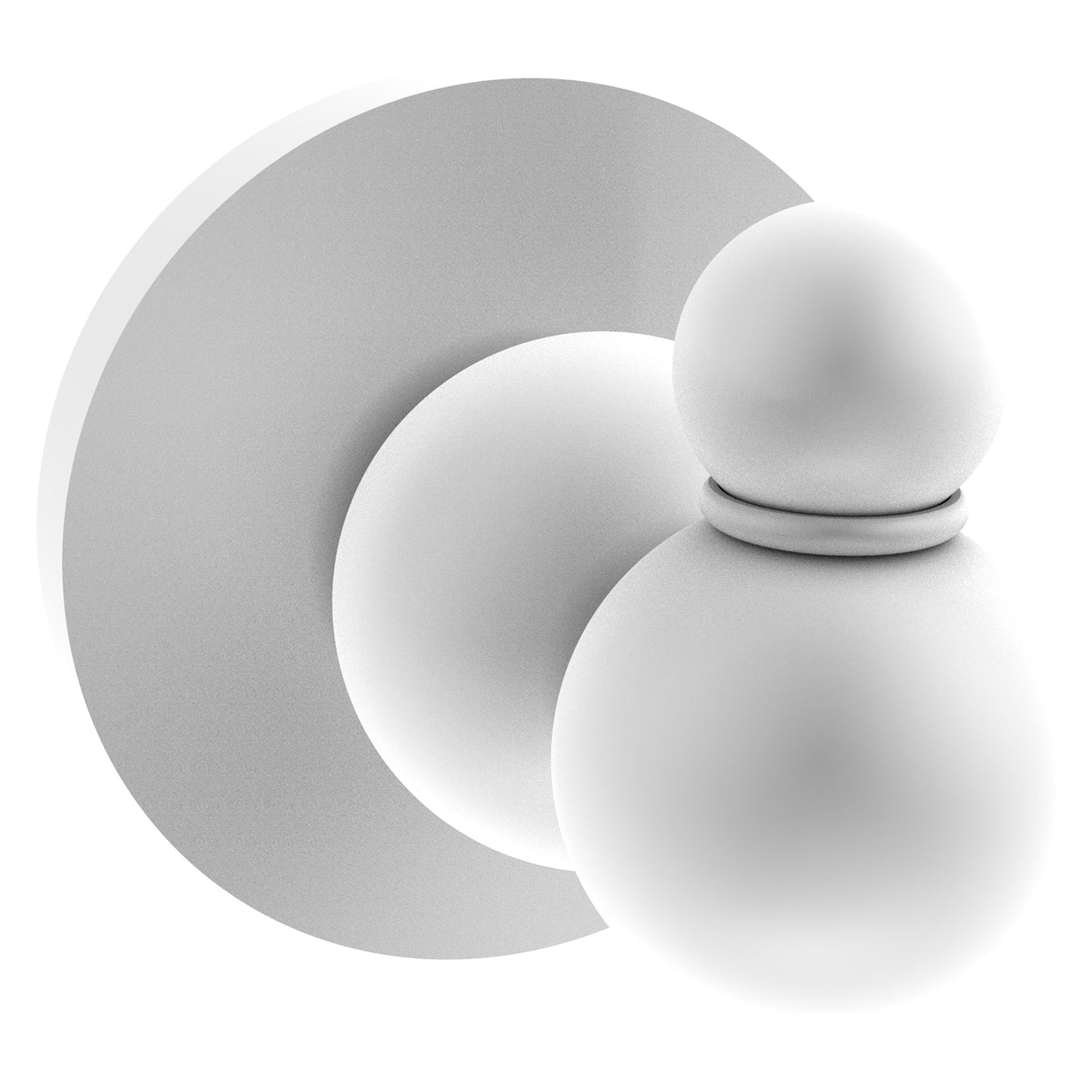 Allied Brass Bolero 2.25" x 2.75" Matte White Solid Brass Robe Hook