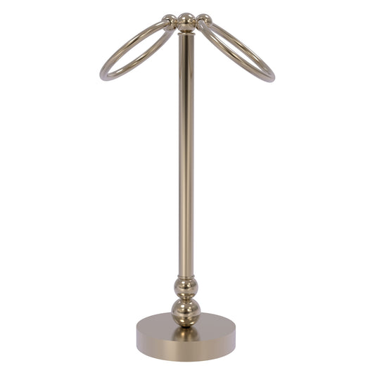 Allied Brass Bolero 5" x 5" Antique Pewter Solid Brass Vanity Top 2-Towel Ring Guest Towel Holder