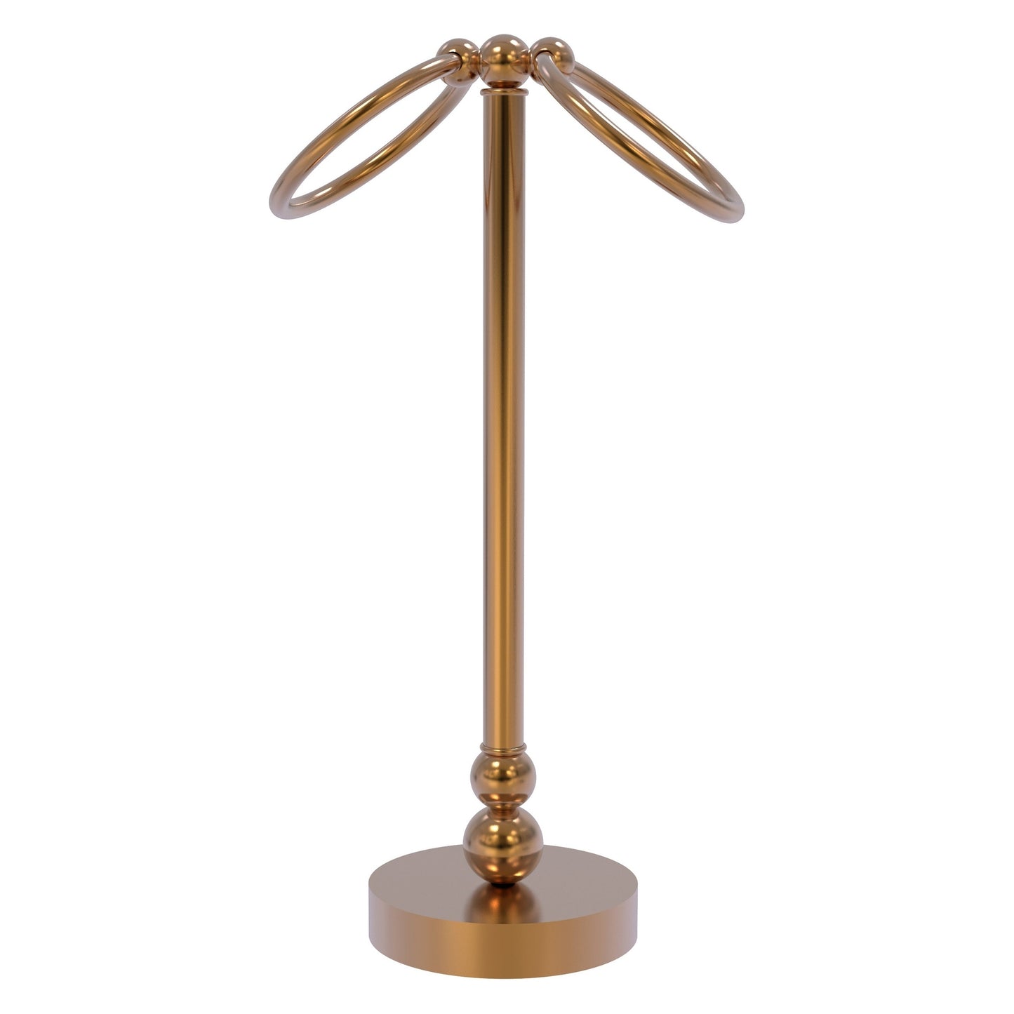 Allied Brass Bolero 5" x 5" Brushed Bronze Solid Brass Vanity Top 2-Towel Ring Guest Towel Holder