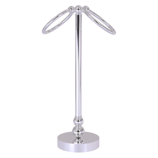 Allied Brass Bolero 5" x 5" Polished Chrome Solid Brass Vanity Top 2-Towel Ring Guest Towel Holder
