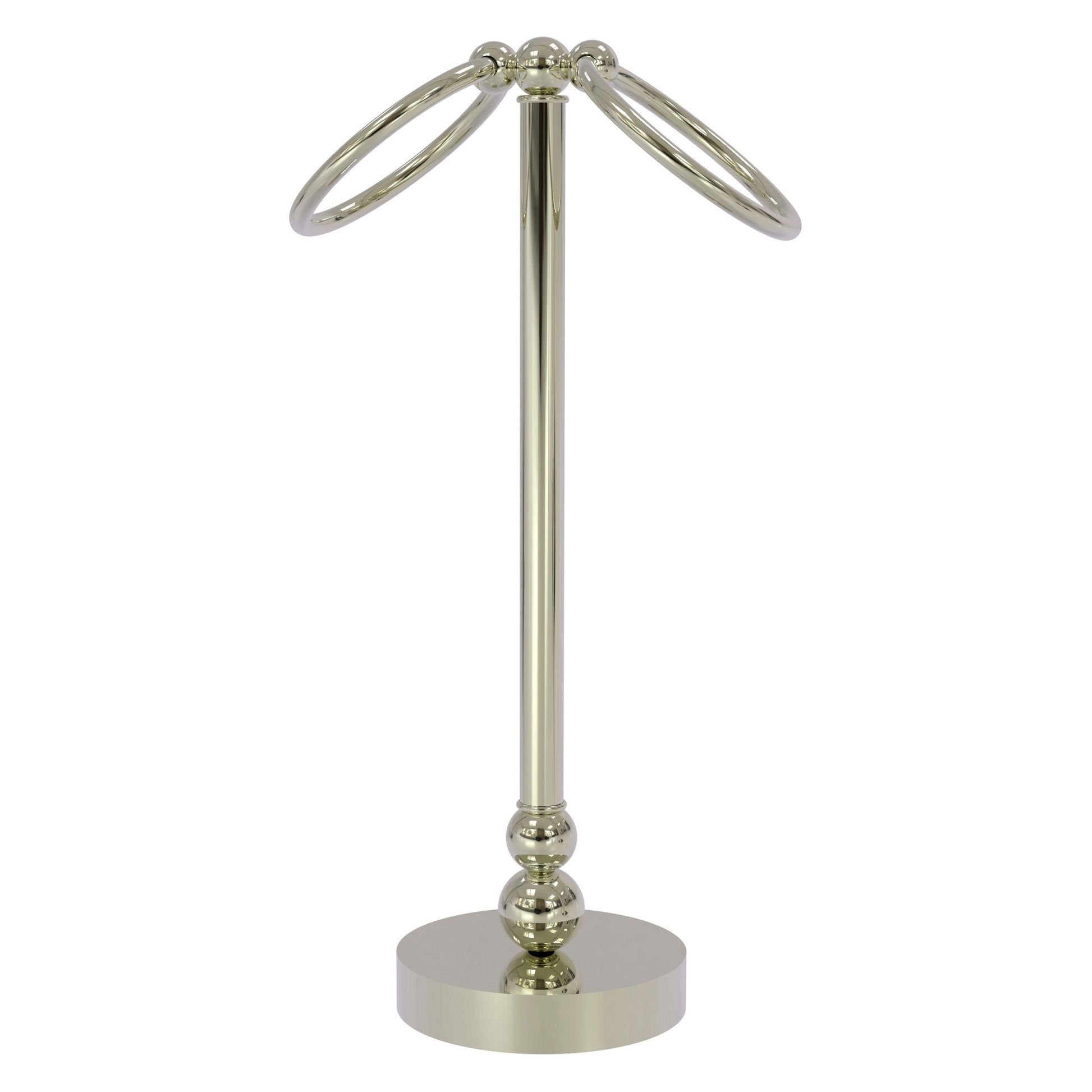 Allied Brass Bolero 5" x 5" Polished Nickel Solid Brass Vanity Top 2-Towel Ring Guest Towel Holder