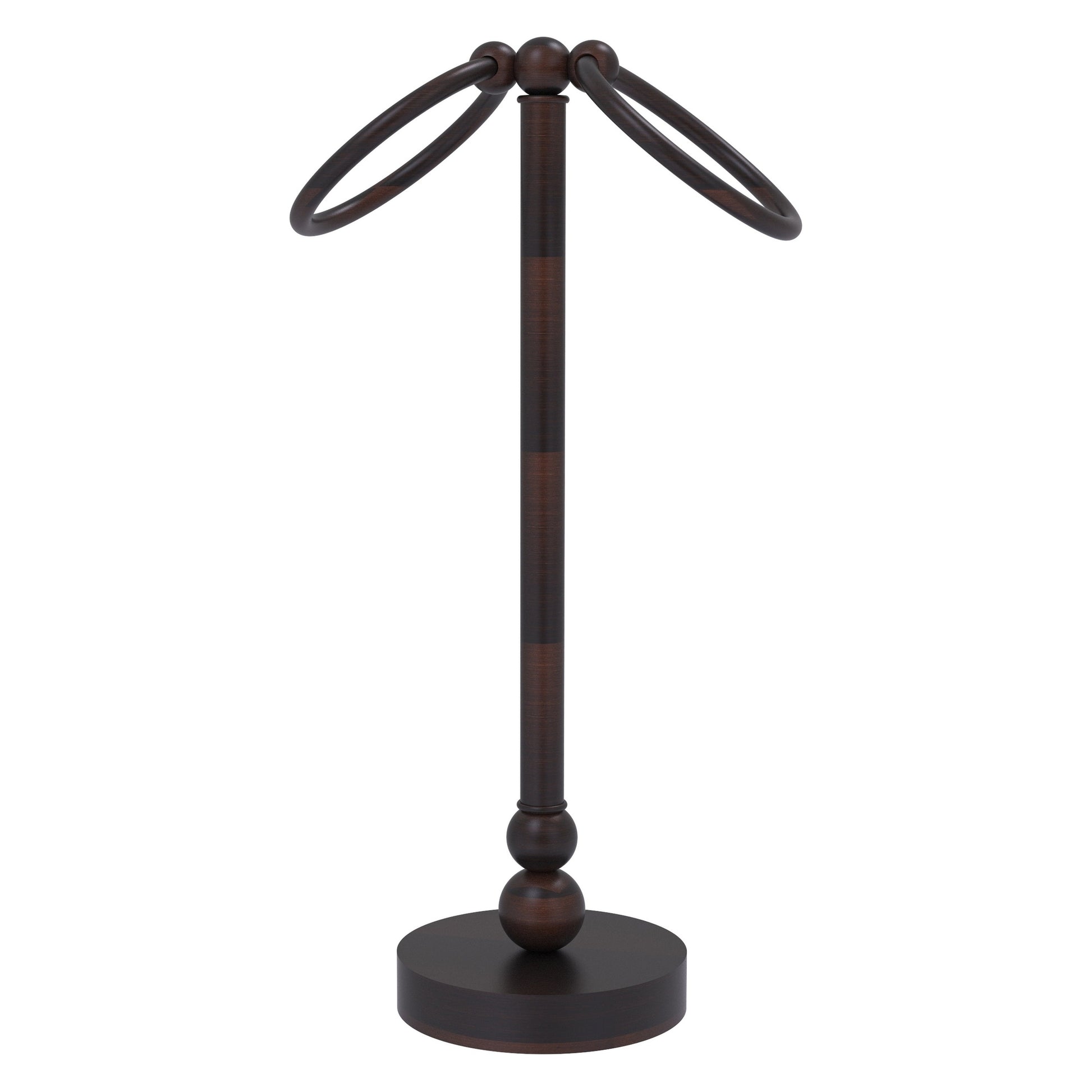 Allied Brass Bolero 5" x 5" Venetian Bronze Solid Brass Vanity Top 2-Towel Ring Guest Towel Holder
