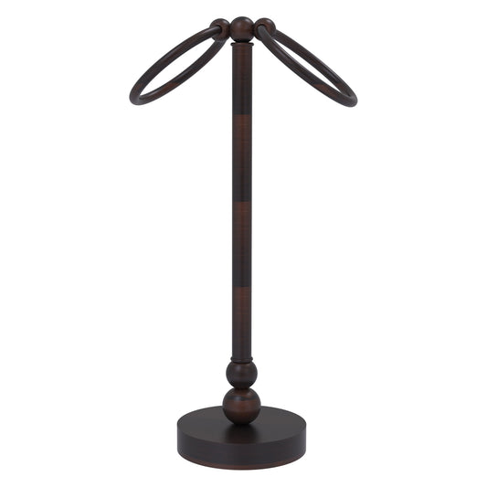 Allied Brass Bolero 5" x 5" Venetian Bronze Solid Brass Vanity Top 2-Towel Ring Guest Towel Holder
