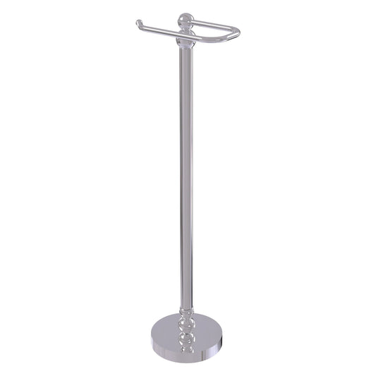 Allied Brass Bolero 7.8" x 6" Polished Chrome Solid Brass Free-Standing Toilet Tissue Stand