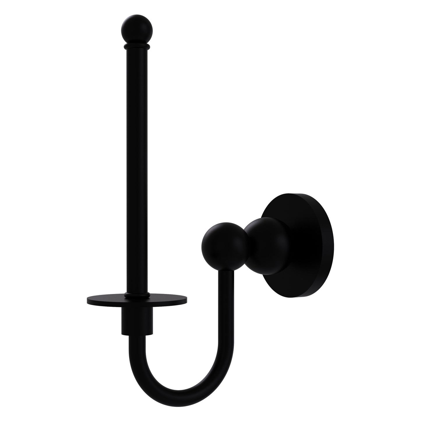 Allied Brass Bolero 9" x 2.75" Matte Black Solid Brass Upright Toilet Tissue Holder