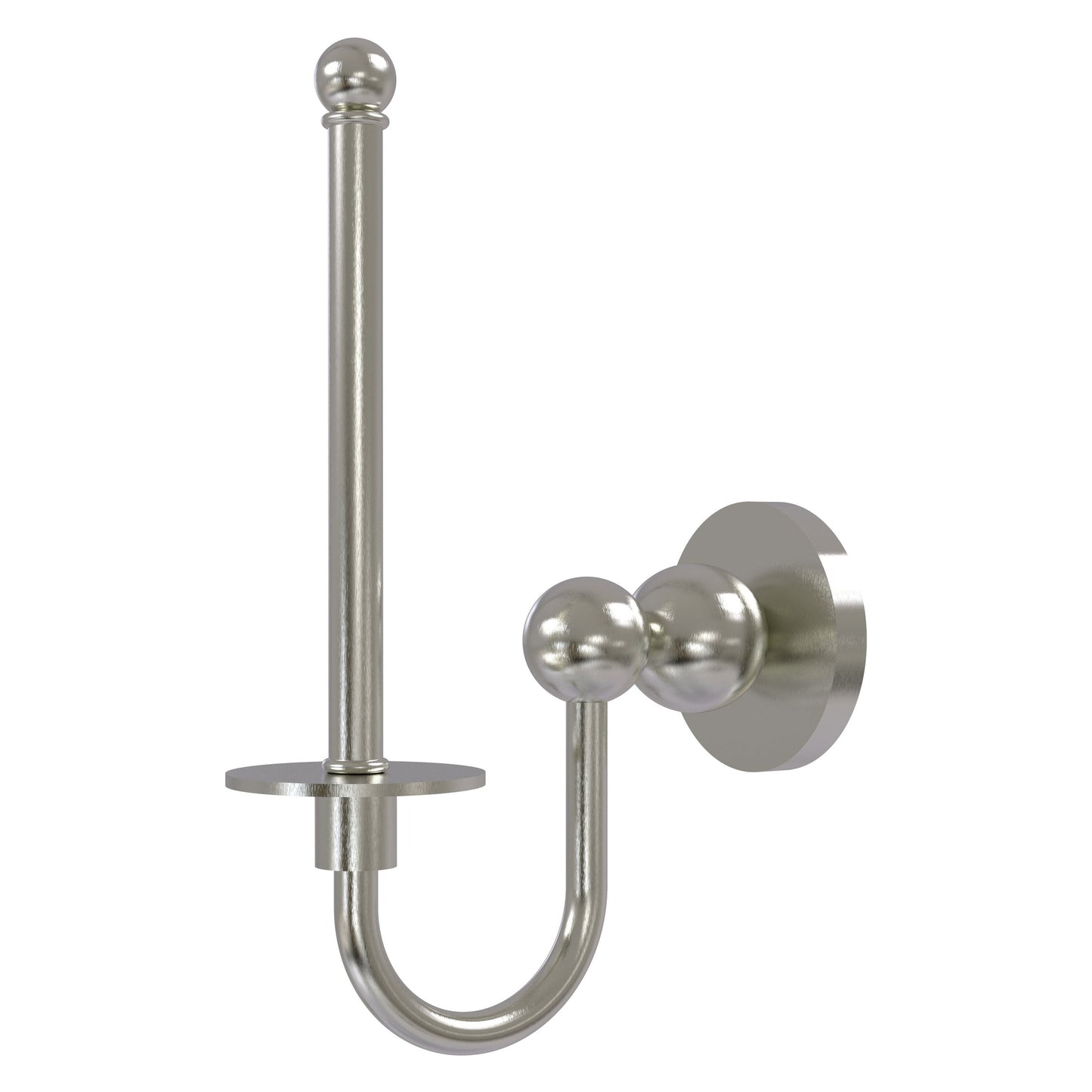 Allied Brass Bolero 9" x 2.75" Satin Nickel Solid Brass Upright Toilet Tissue Holder