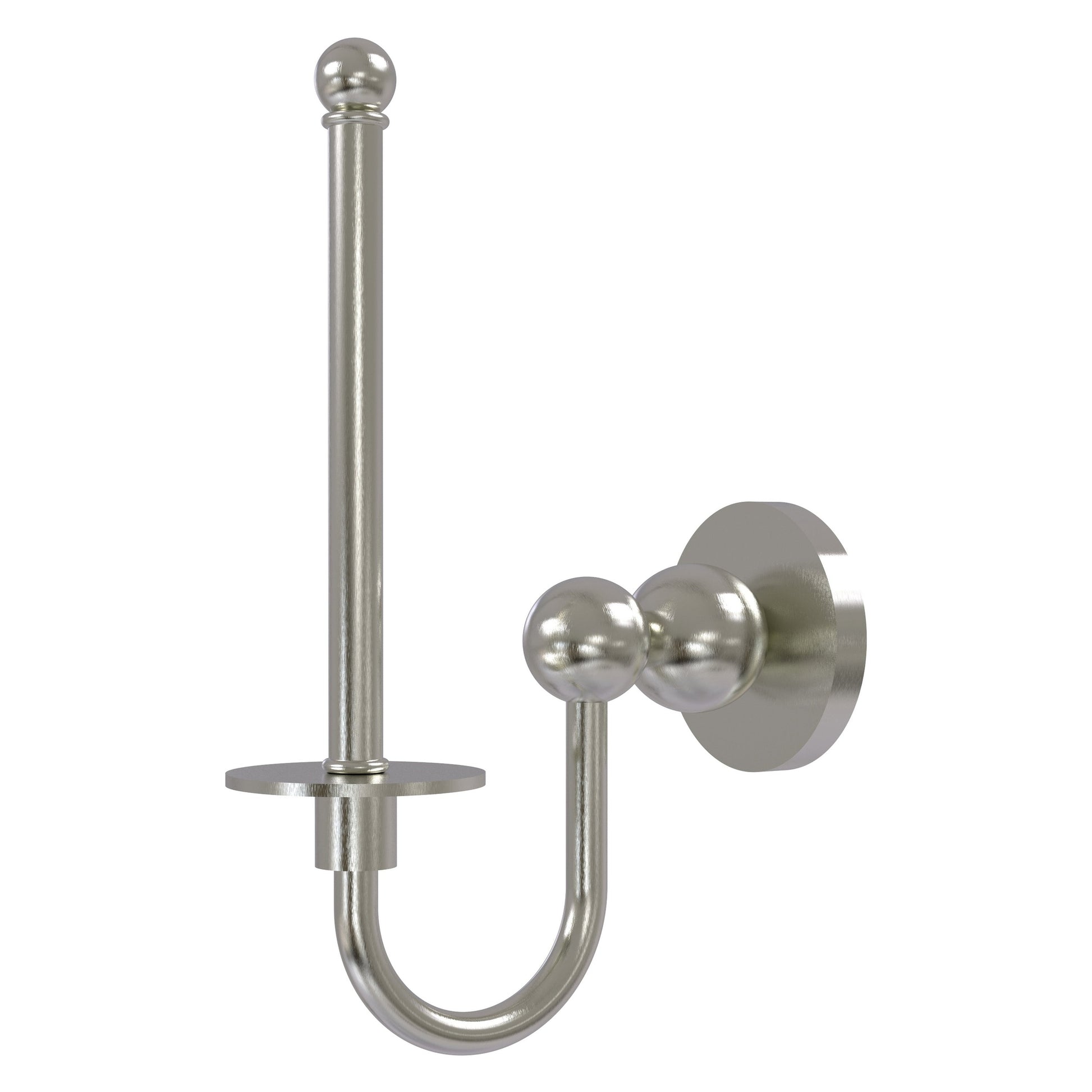 Allied Brass Bolero 9" x 2.75" Satin Nickel Solid Brass Upright Toilet Tissue Holder