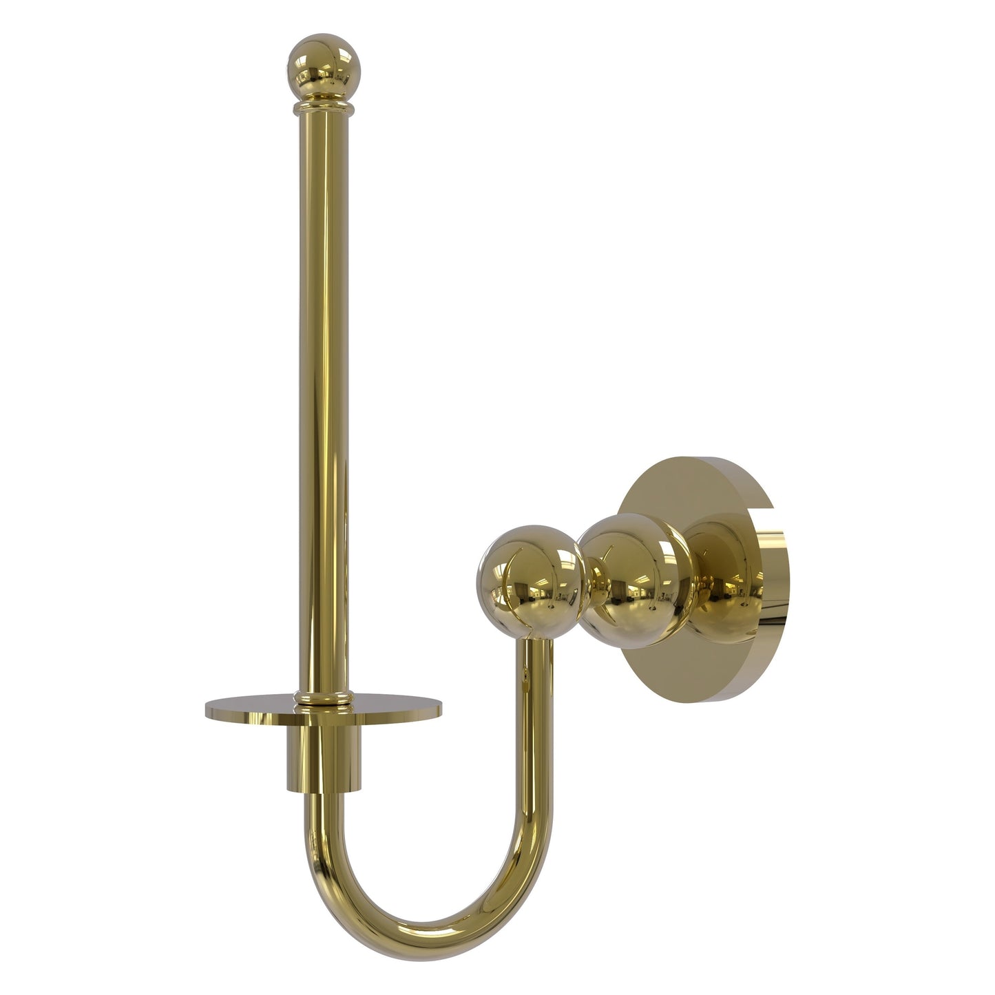 Allied Brass Bolero 9" x 2.75" Unlacquered Brass Solid Brass Upright Toilet Tissue Holder